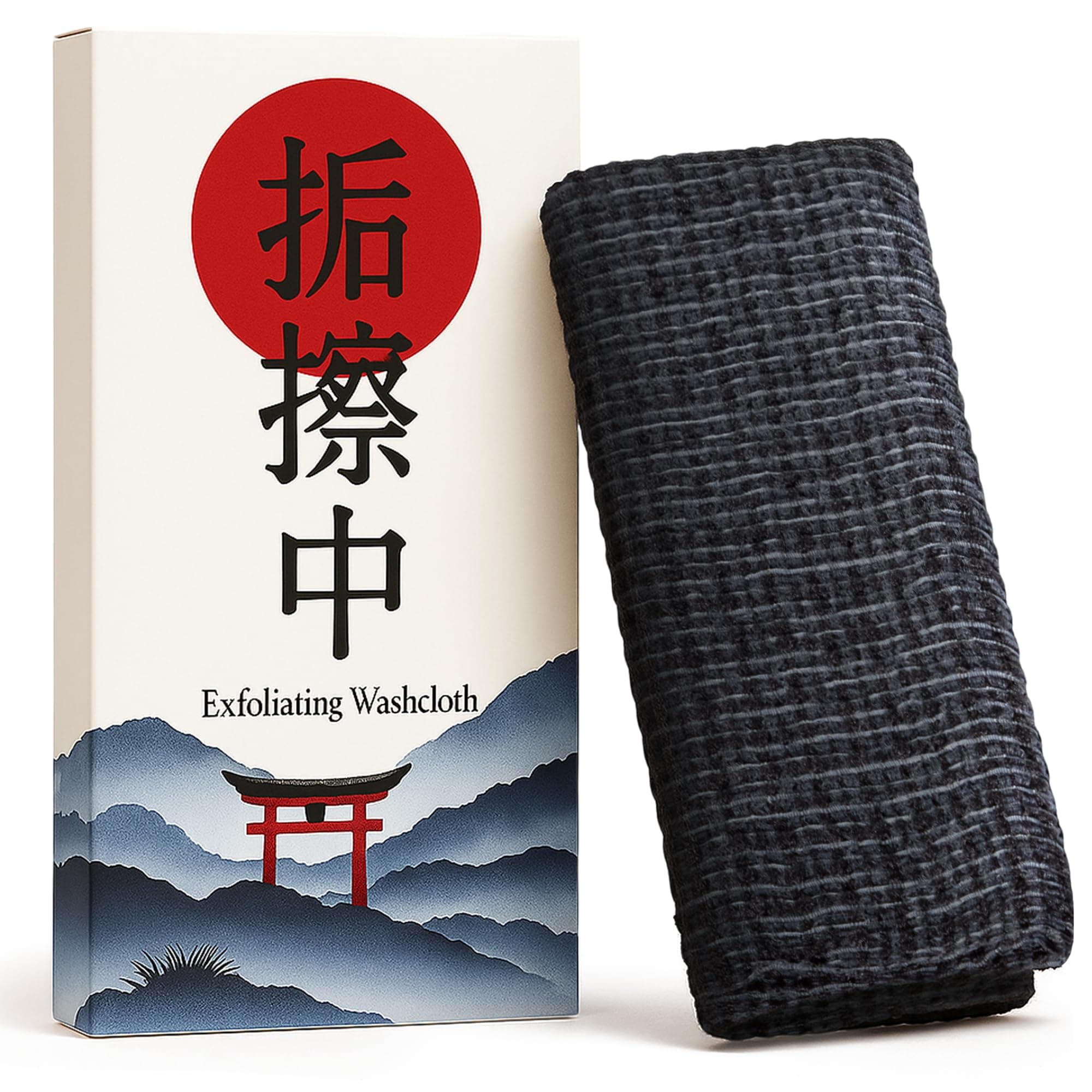 Japanese Exfoliating Washcloth - Made in Japan, 100% Nylon Shower Towel, A Body Wash Cloth for All Skin Types. x1-Pack