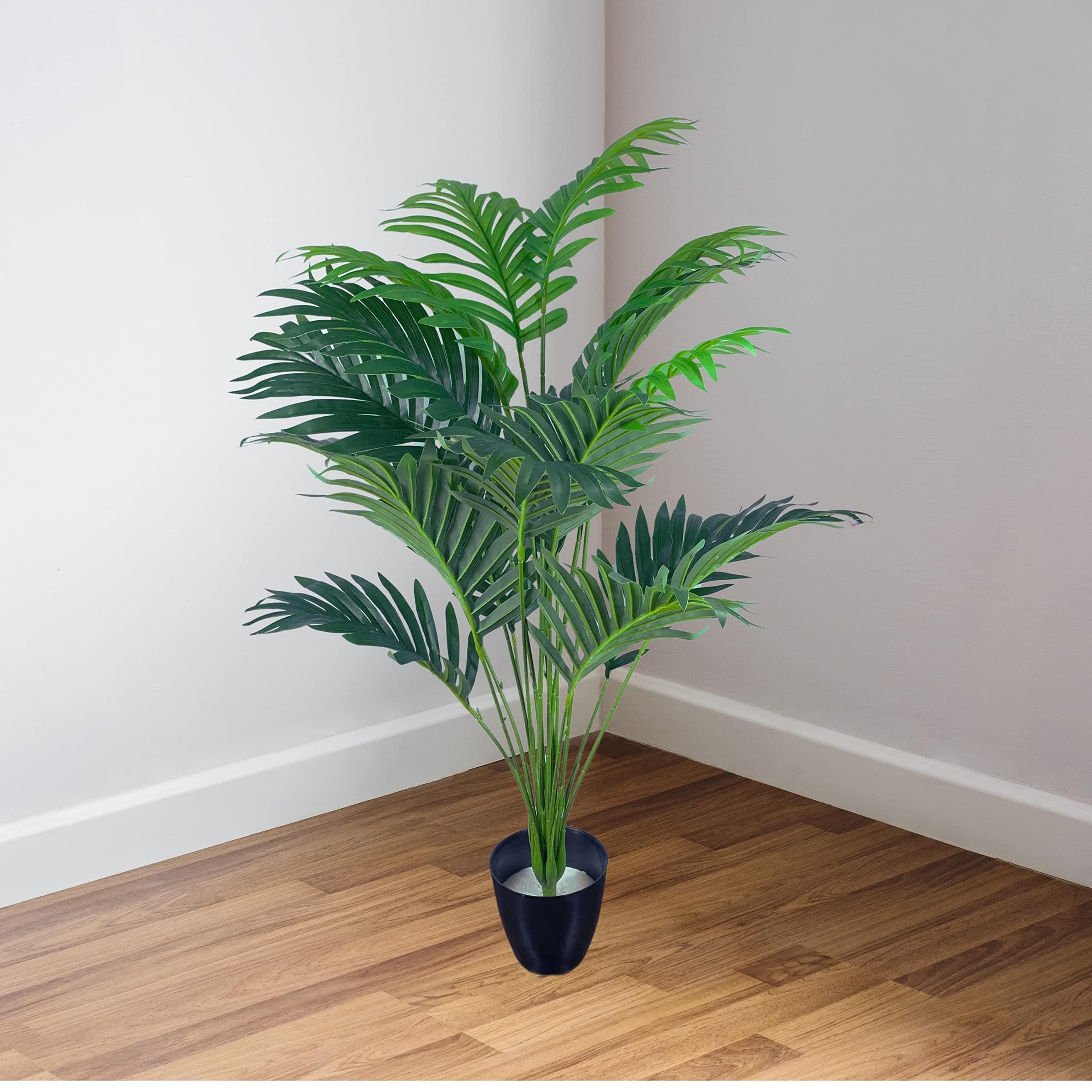 TdasArtificial Plants for Home Decor Big Size with Pot Item Living Room Large Plastic Palm Tree Fake Plant Leaves Balcony Office Bamboo Decoration Decorative Decors – 75 cm, 18 Leaves (Plam)