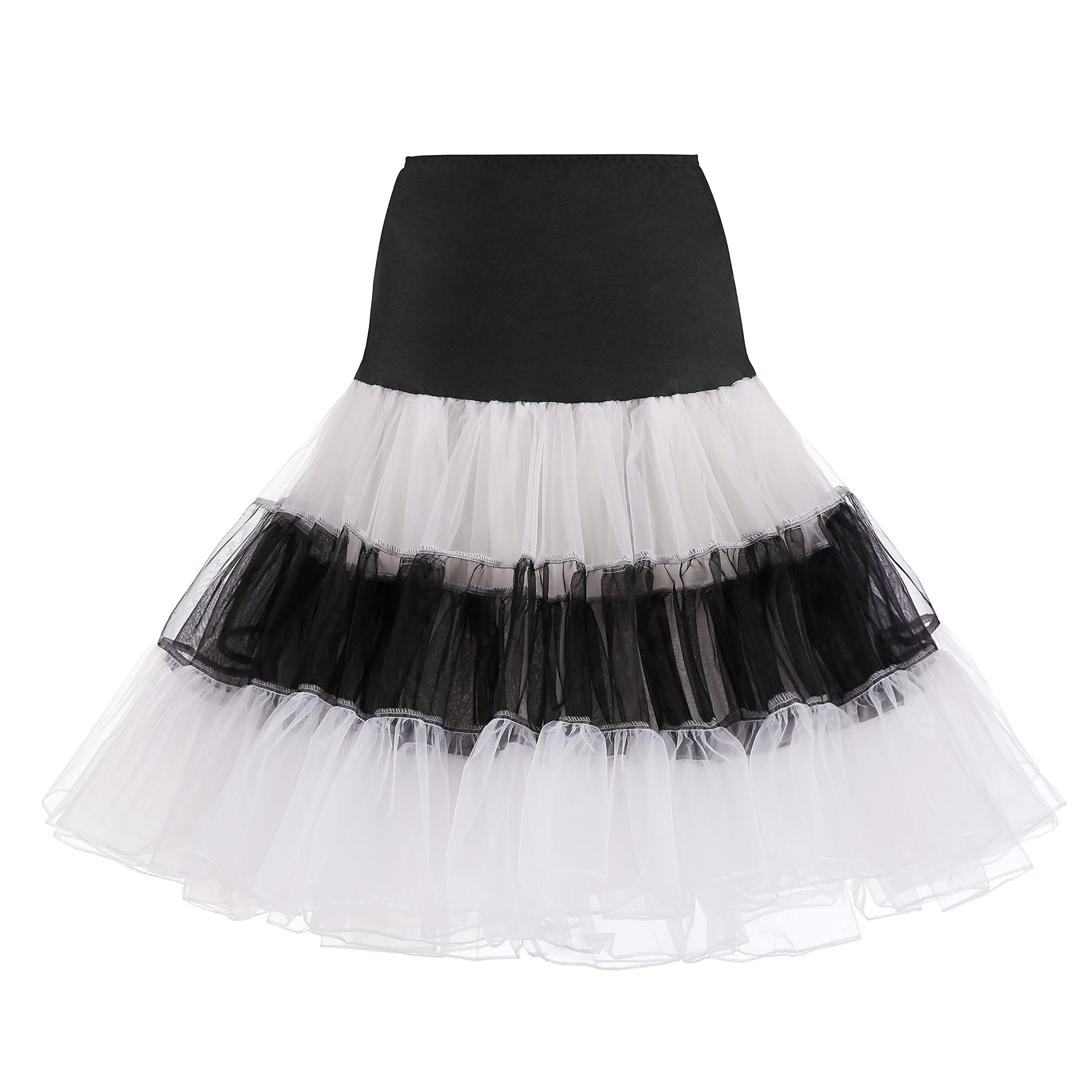 WOWBRIDAL Women's Vintage 50s Rockabilly Petticoat 27" Length Tutu Underskirt