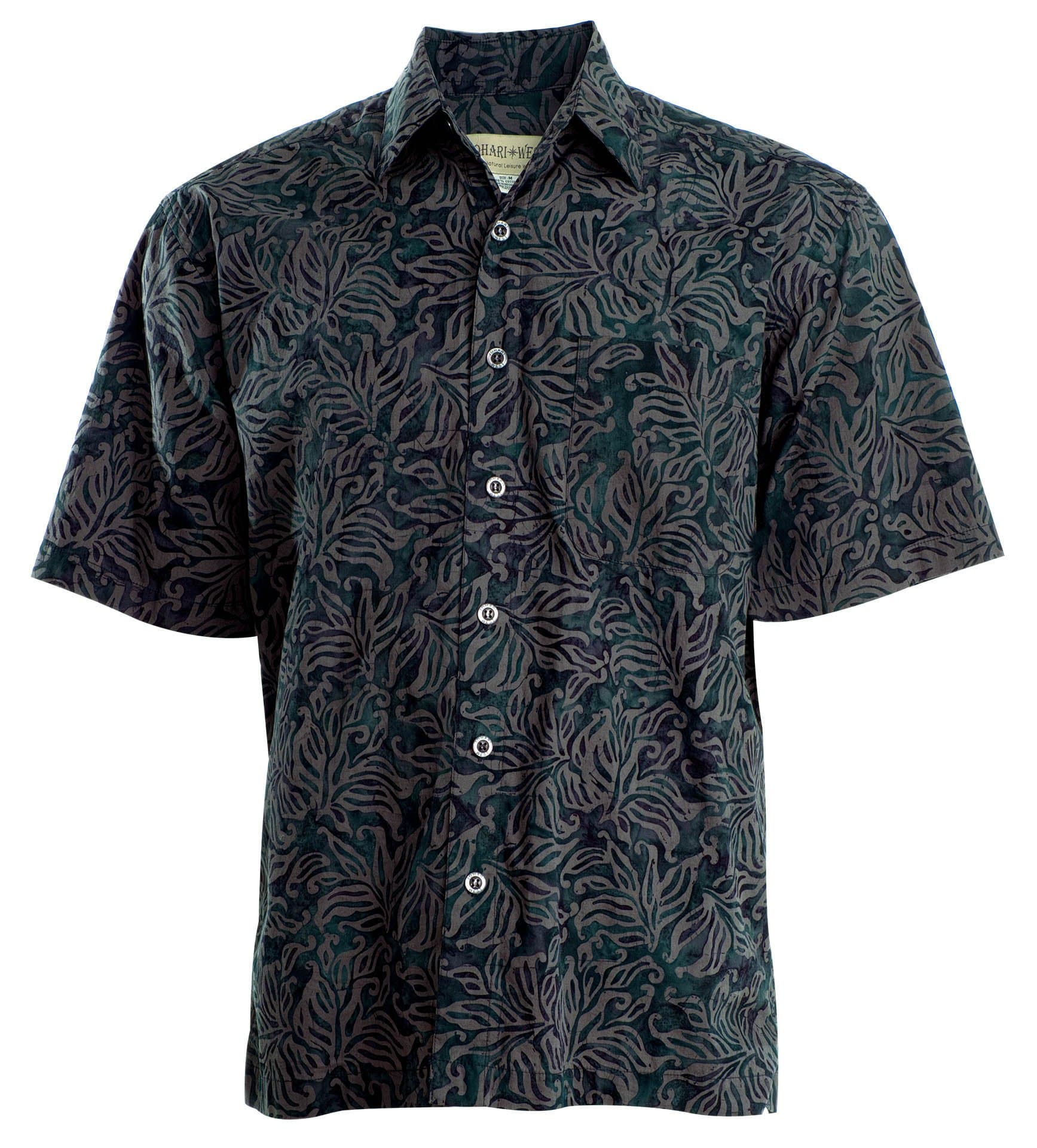 Johari West Autumn Gold Tropical Hawaiian Batik Shirt