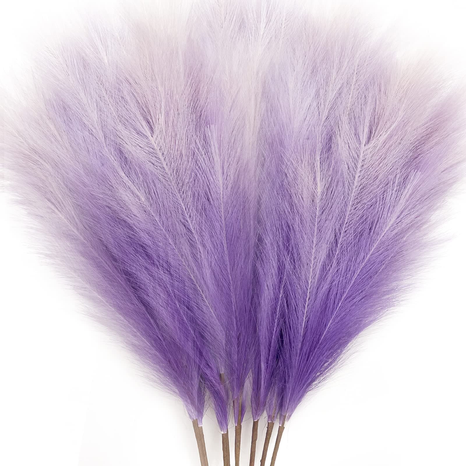 8Pcs 3FT Purple Colorful Faux Pampas Grass, KALYLOC Fake Artificial Pampass Grass Decor, Filler Tall Pampas Grass Reed Fluffy Stems Plant for Home Boho Living Room Wedding Decoration