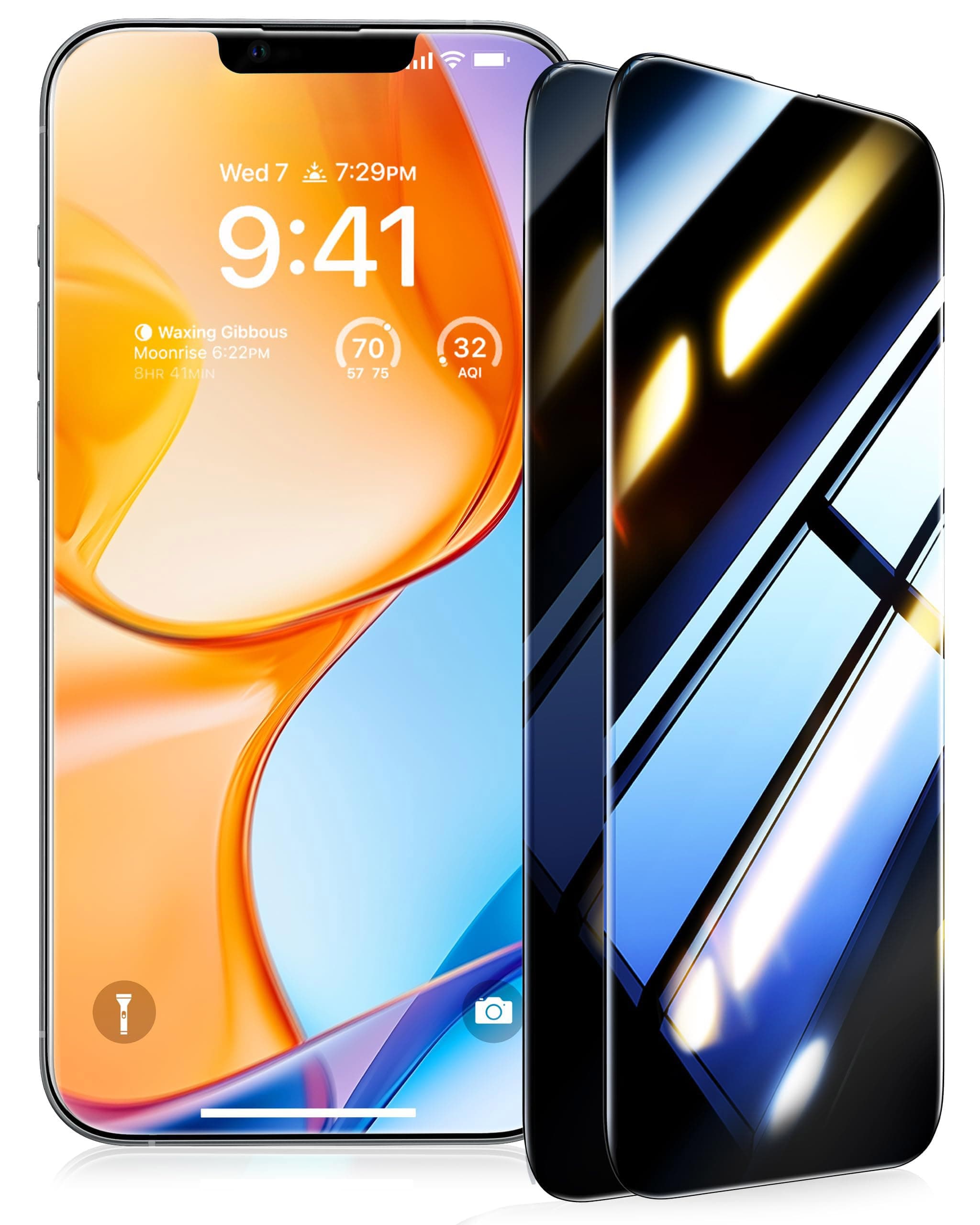 UltraGlass Ultra 9H+ Glass for iPhone 13 Pro Max Privacy Screen Protector [No.1 Military Grade Shatterproof & 100% Anti Spy] Glass Privacy Screen iPhone 13 Pro Max Tempered [Longest Durable],2 Pack