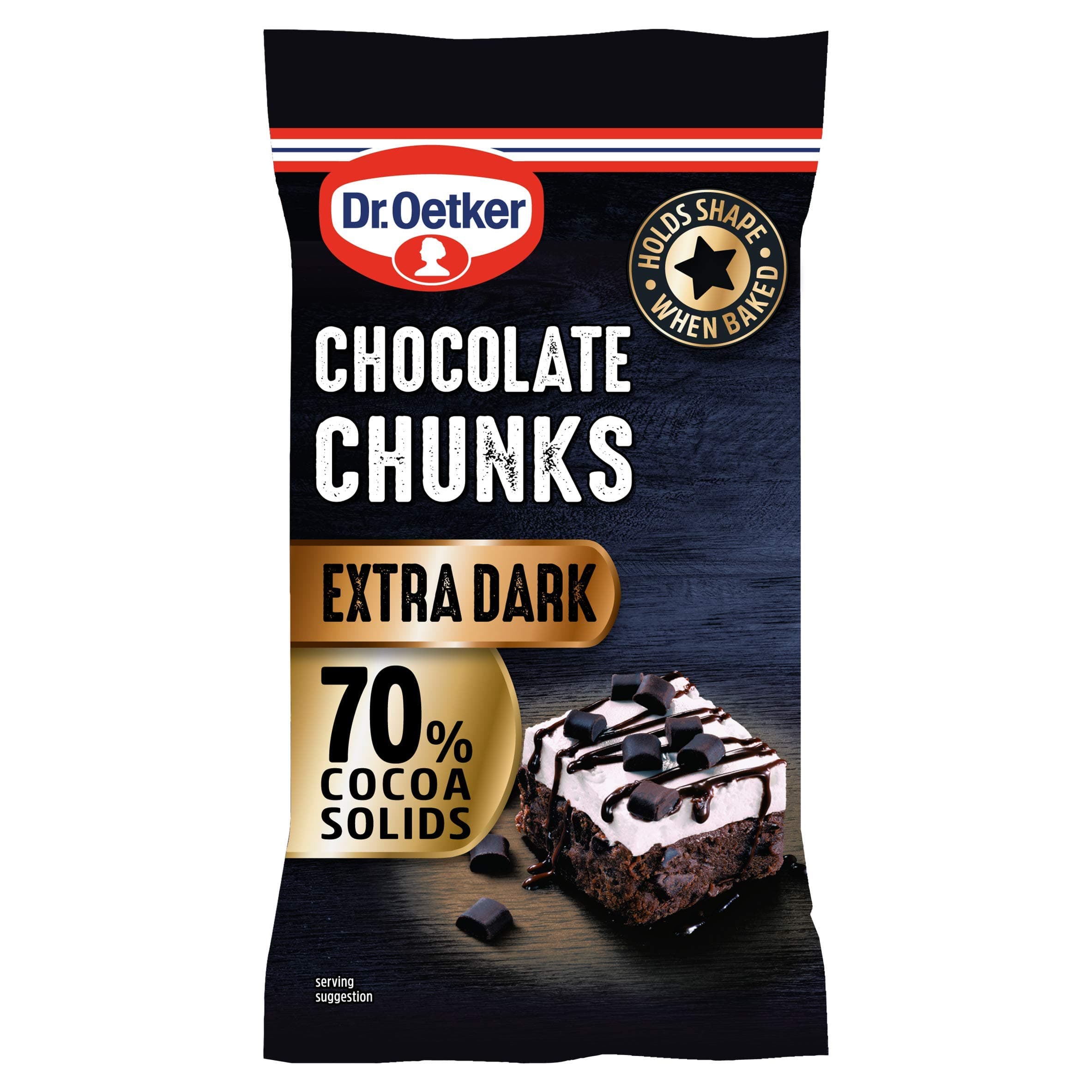 Dr. Oetker Extra Dark Chocolate Chunks, 100g