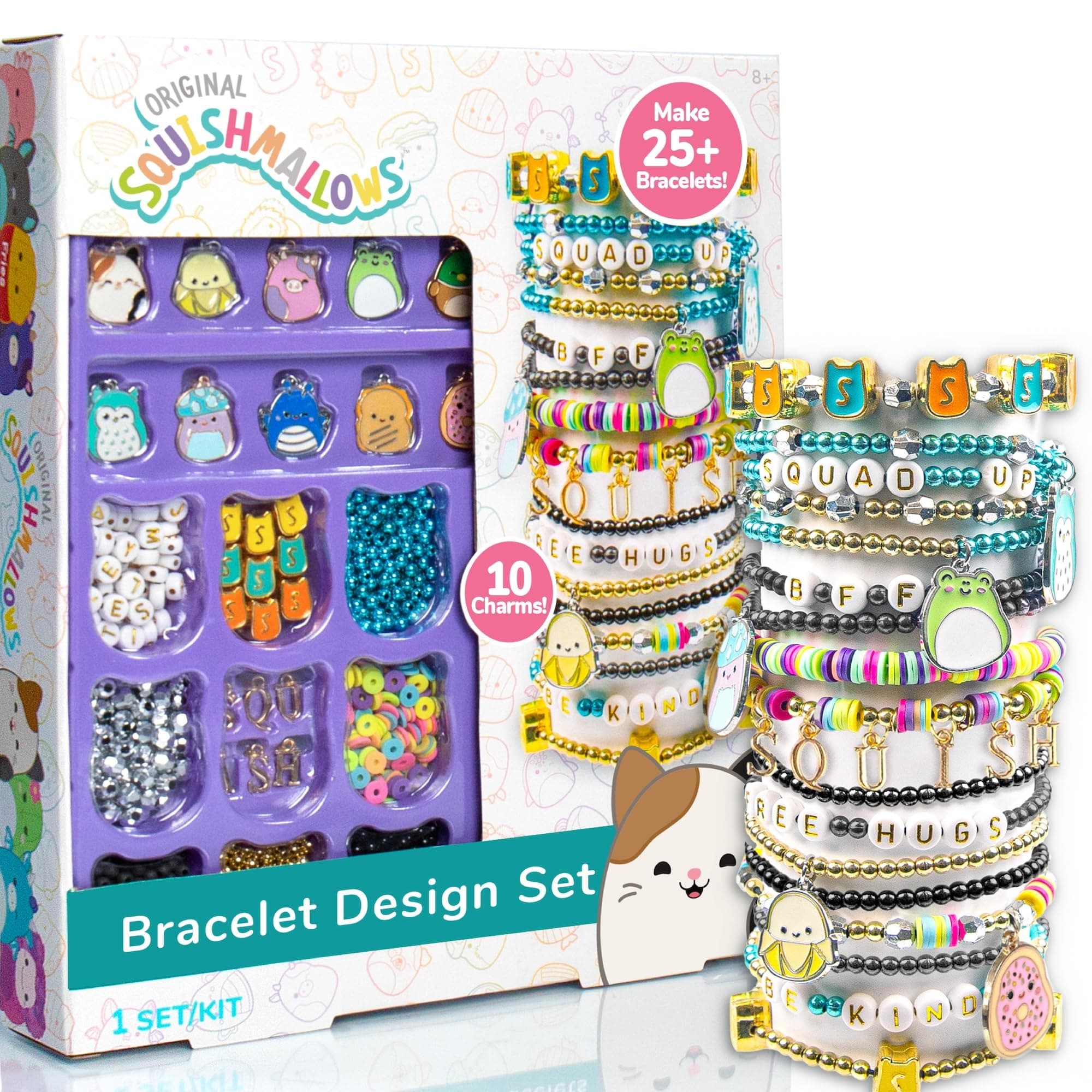 Squishmallows Original Bracelet Design Set, Cute & Friendship Bracelet Kit, Jewelry Making Kit, Charm Bracelet Making Kit, Beading & Jewelry Making, Friendship Bracelet Making Kit