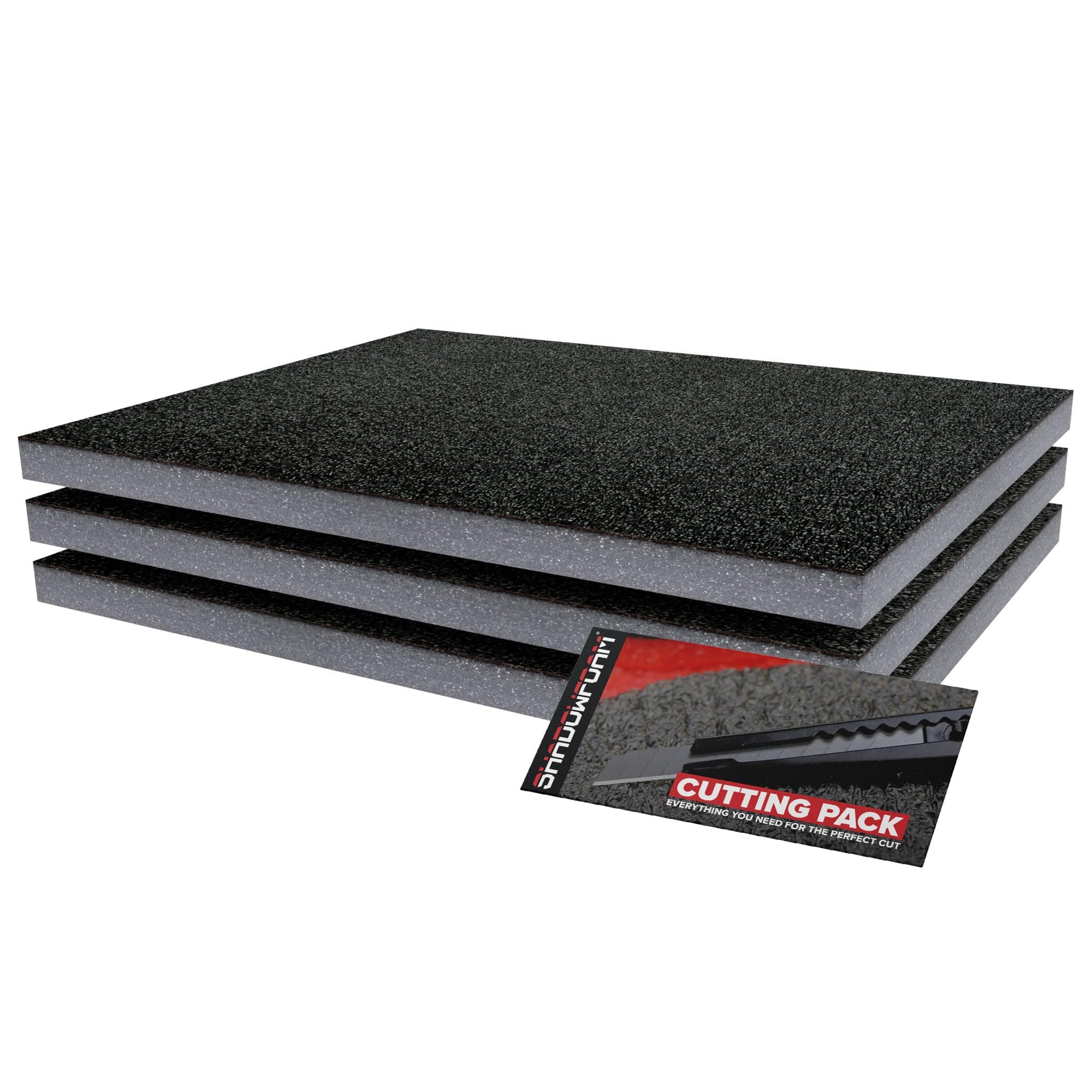 Shadow Foam Starter Kit 3pcs | Tool Box Foam Inserts - Foam Sheet 40x32x3cm Tool Box Organisation DIY & Tool Storage Systems (Grey, 30mm)