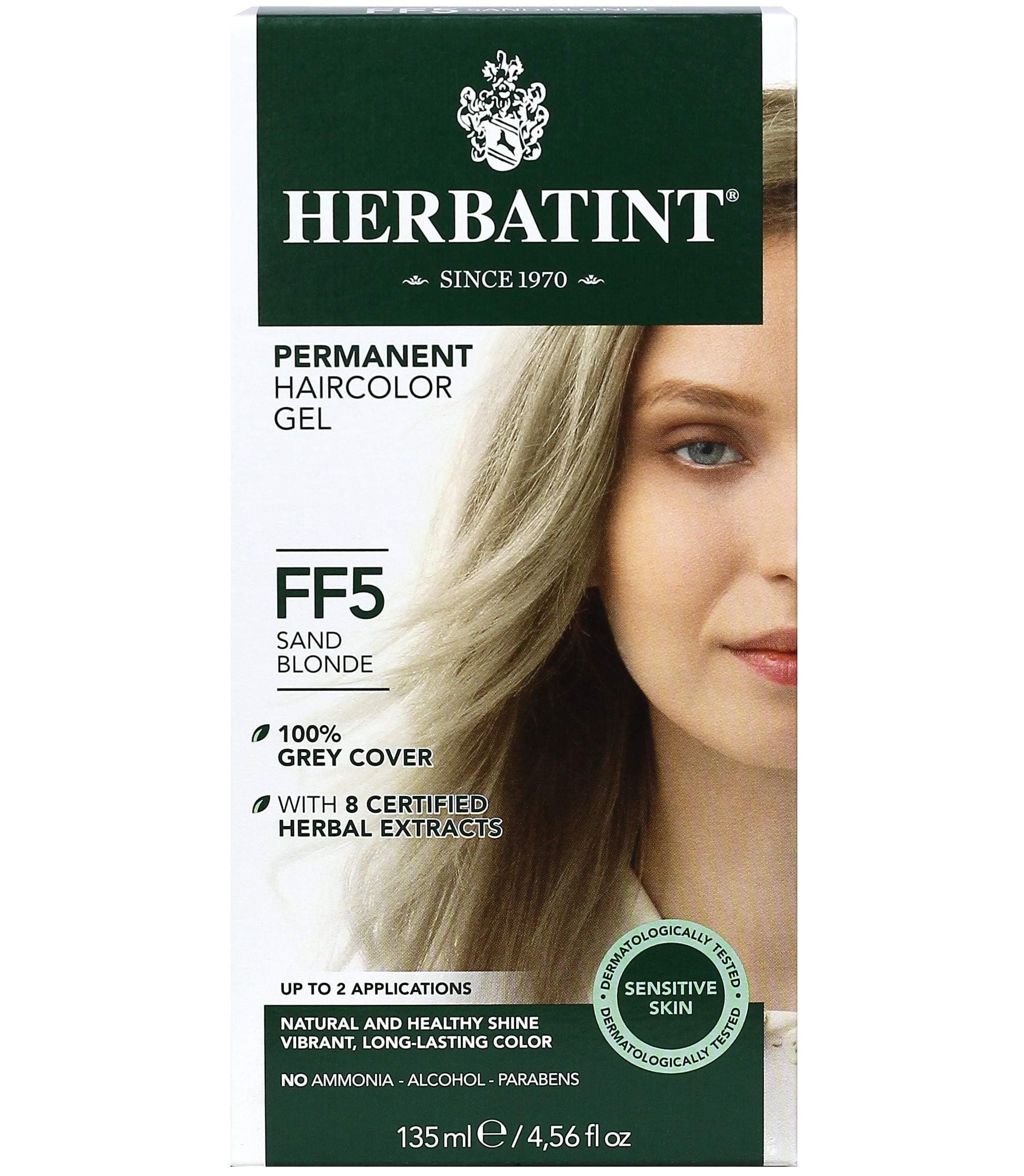 Permanent Herbal Haircolour Gel FF5 Sand Blonde - 1 Kit by Herbatint