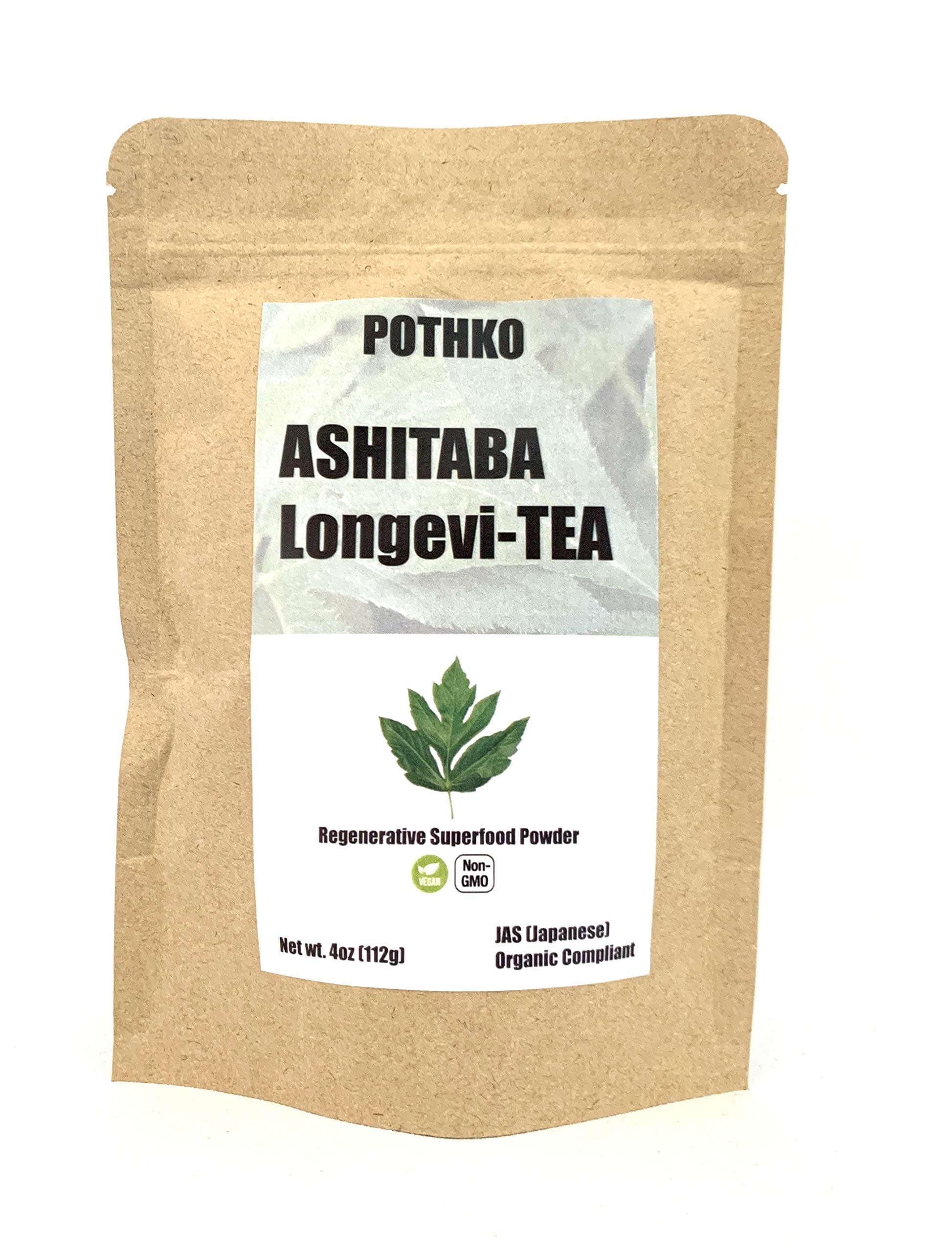 ORGANIC Ashitaba Longevi-tea Powder (4oz value bag) - Like Matcha without the Caffeine - Keto-Friendly - Mild Flavor, No Strange Taste - Longevity and Anti-aging - Antioxidants - Superfood Greens