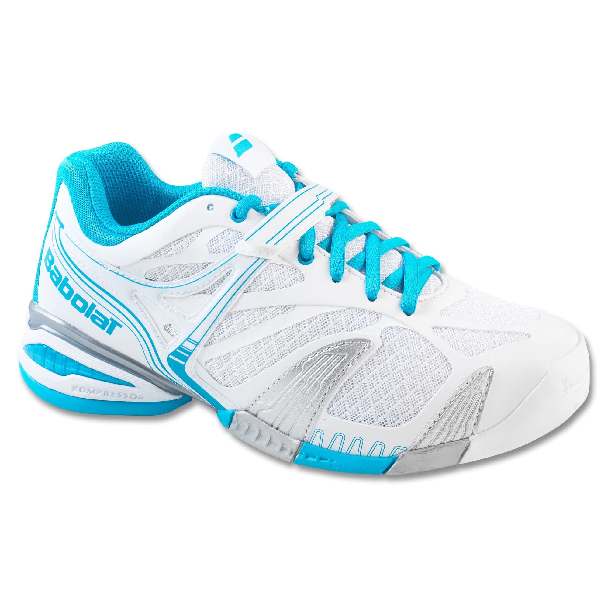 Babolat Propulse 4 All Court Women's Tennis Shoes (White/Blue) (6.5 B(M) US)