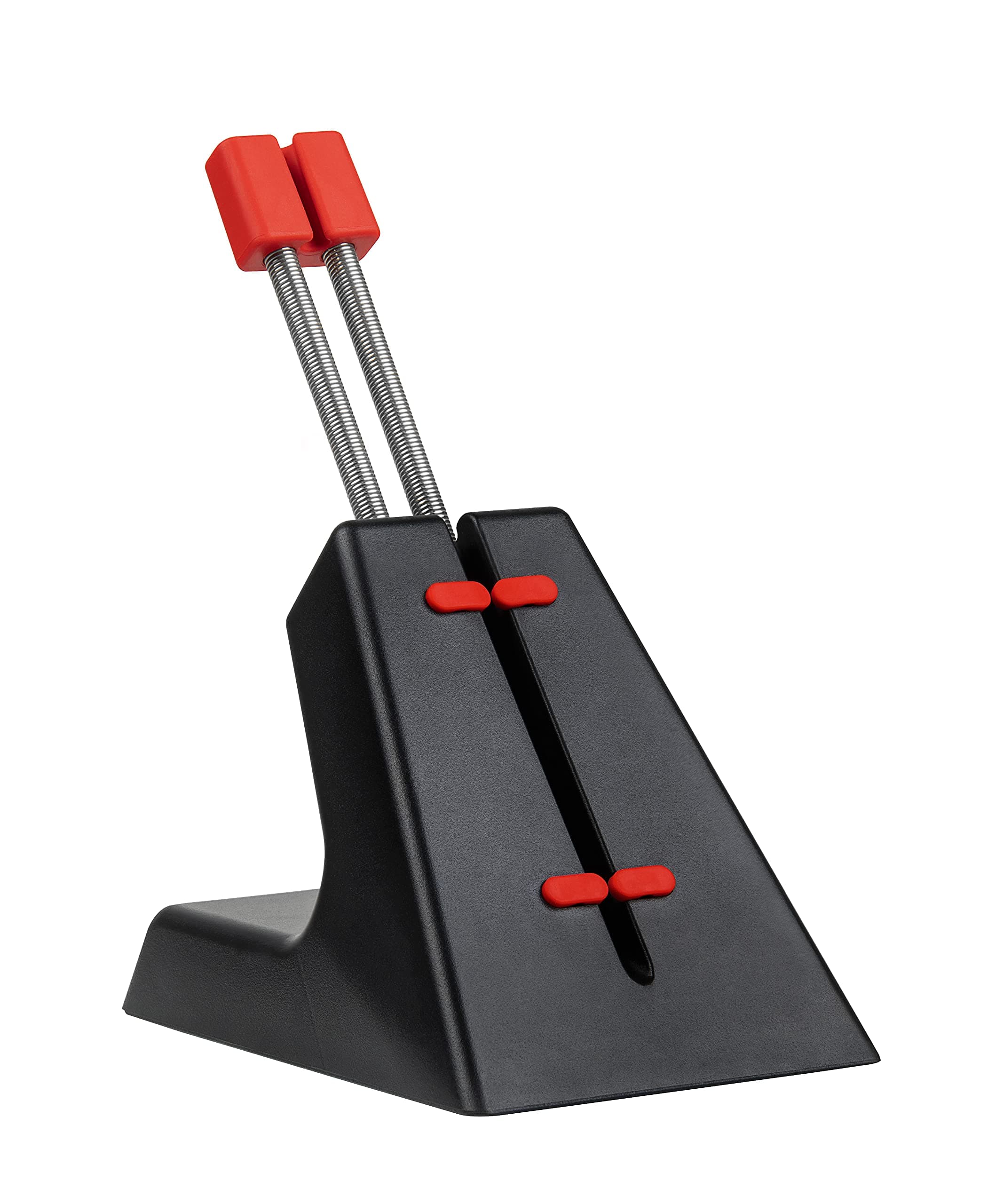 Arozzi - Ancora Mouse Bungee with Snug Cord Holder, Rubber Feet, Extendable Spring and Weighted for Stability - Black with Red Accents