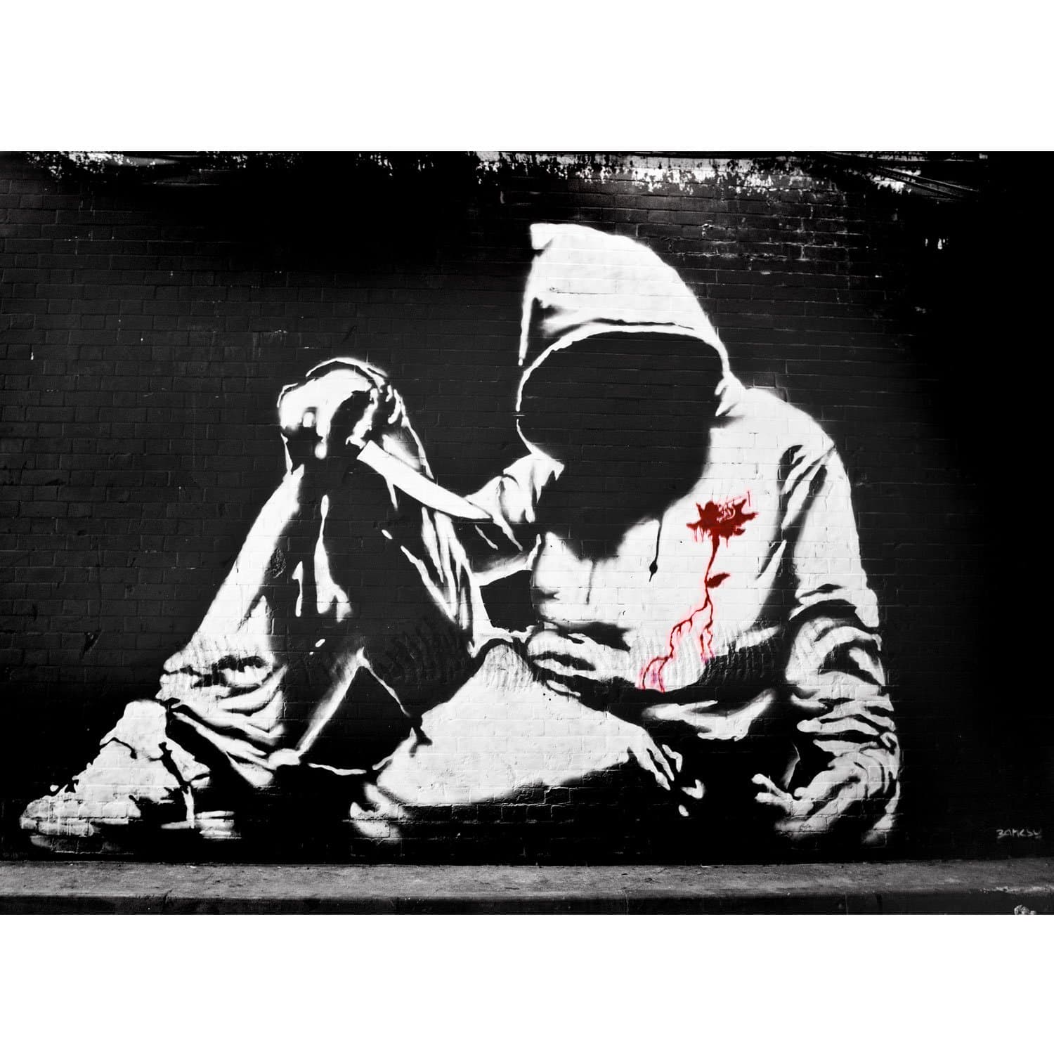 Iloveprint Poster/Canvas Wall Art - Banksy Street Art Graffiti - Urban Style - Contemporary Art - 12x17'' (30x42cm) - Canvas (cod.015)