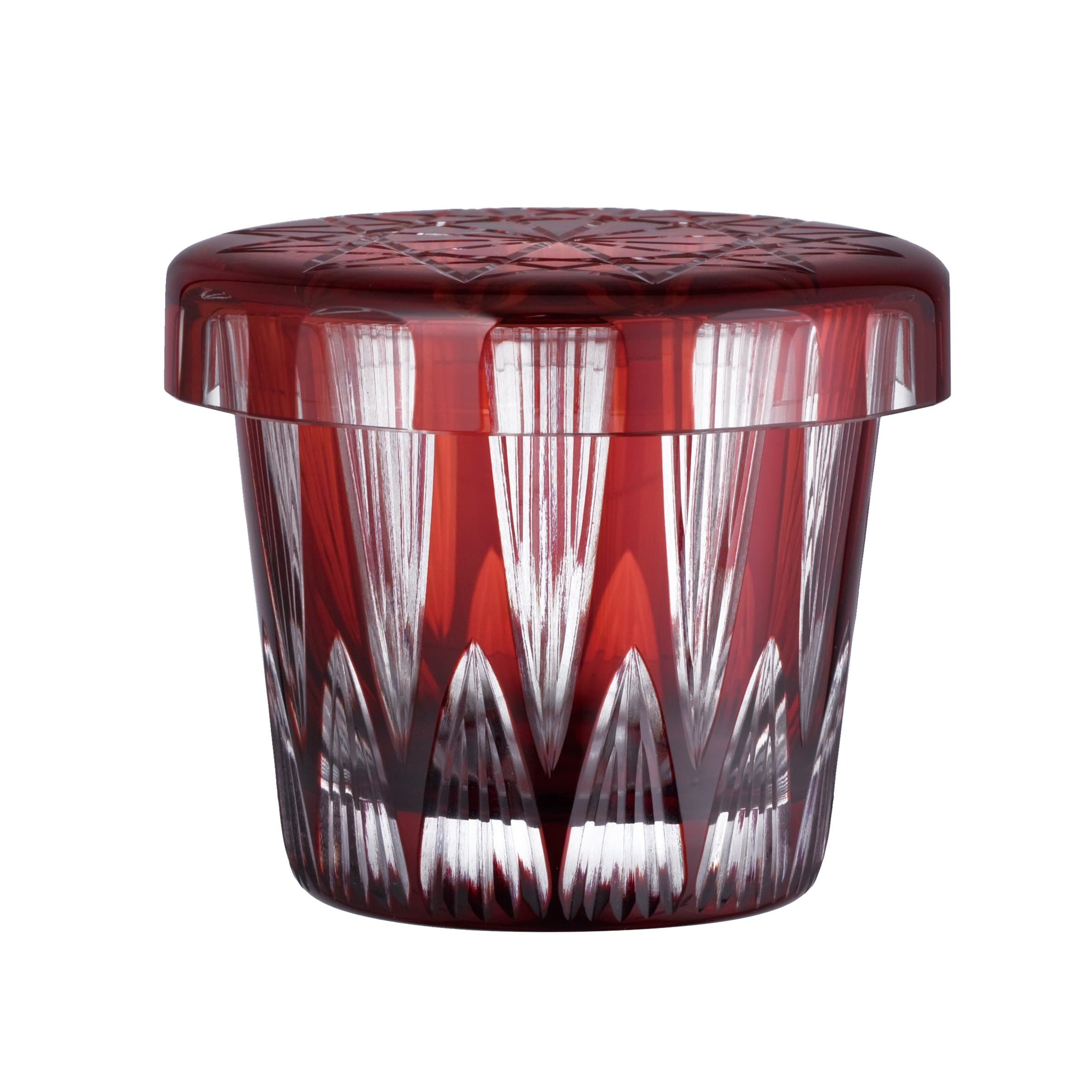 EDO KIRIKO, GLASS CUTTING CANDY BOX WITH LID Hyochu