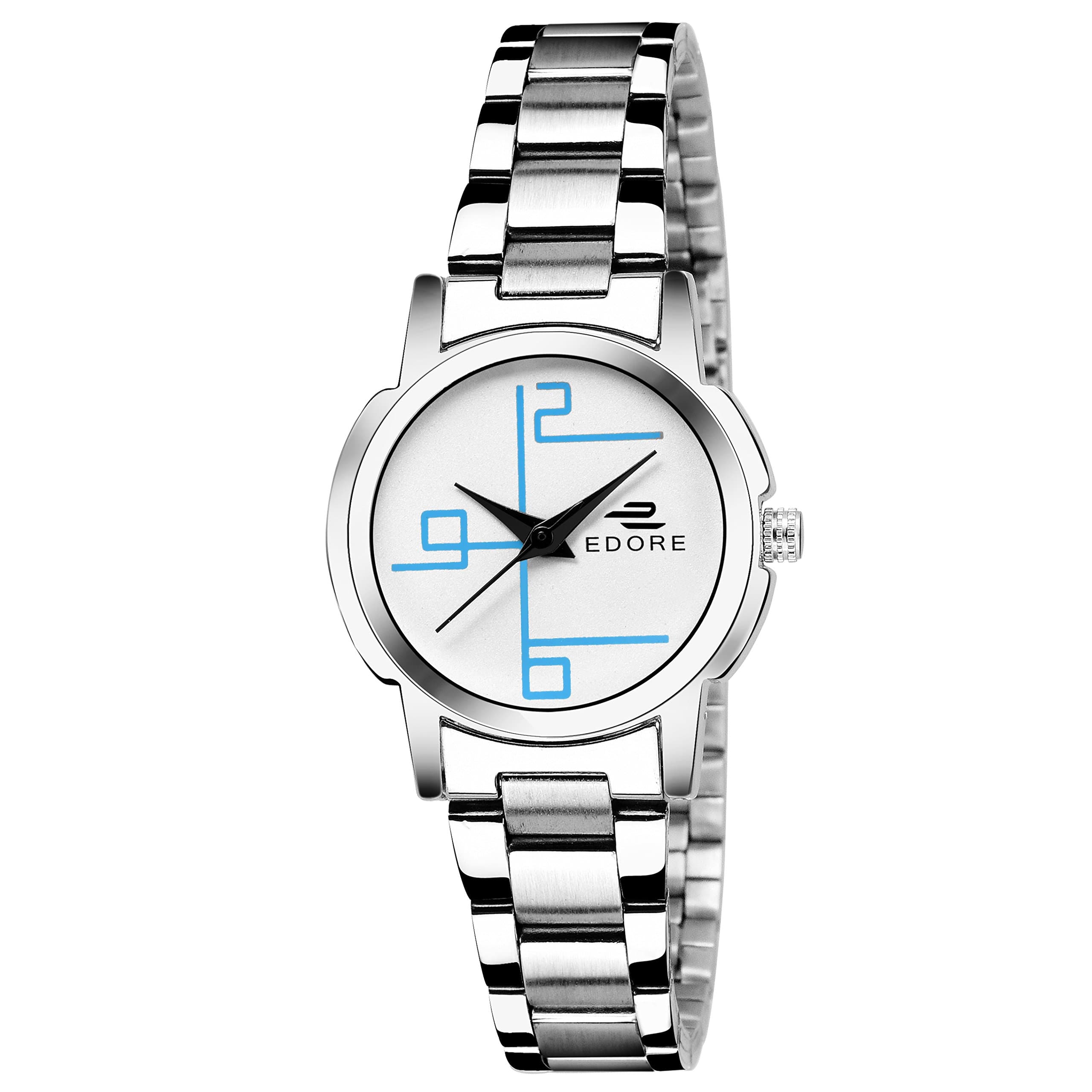 Edore Grace Ed-Lr001 White Chain Watch Analogue for Women