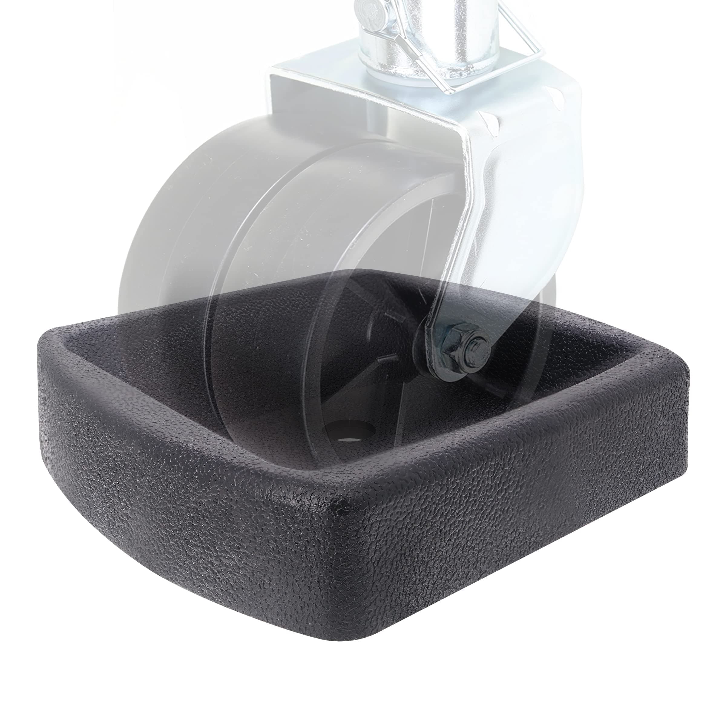 Dual Trailer Swirl Jack Caster Wheel Dock - Heavy Duty Reinforced Rubber Travel Trailer Tongue Jack Double Wheel Chock Stabilizer for Boat RV Hitch Camper Tent Caravans Wheel Stopper