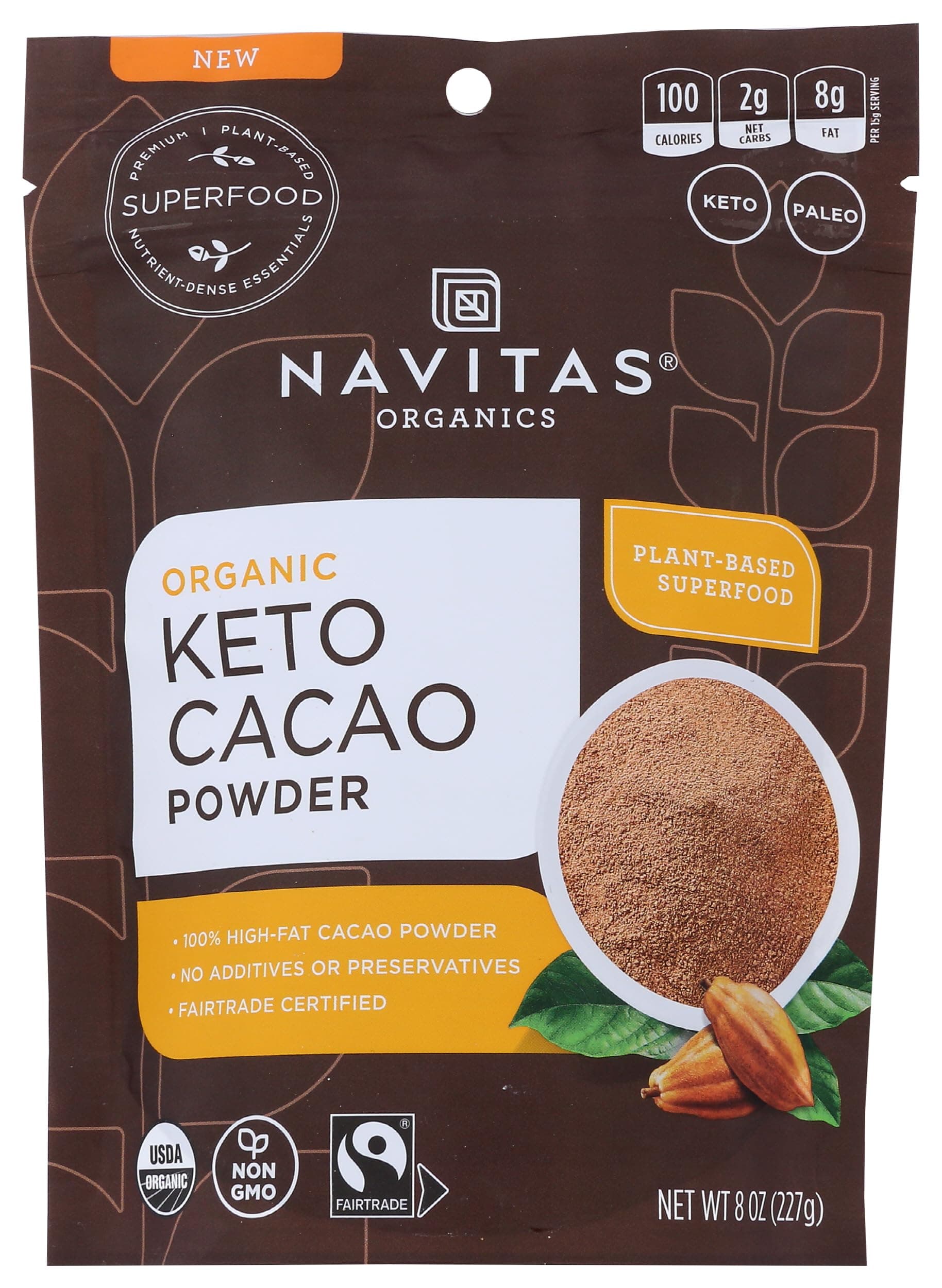 Navitas Organics Organic Keto Cacao Powder, 8 OZ