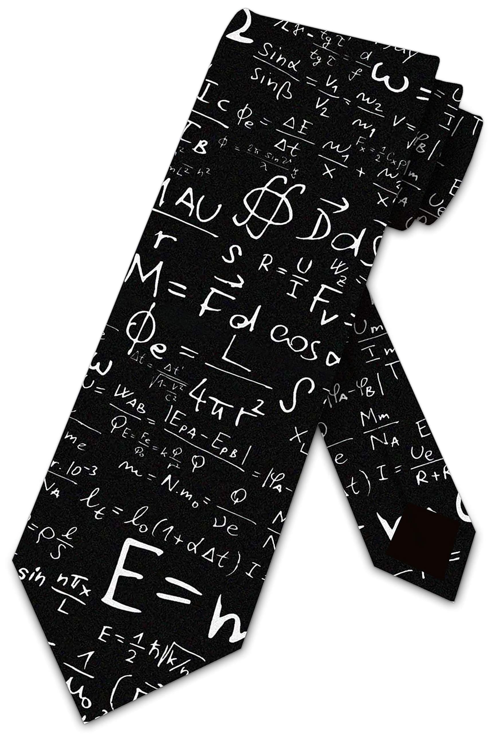 Science Ties Mens E=mc2 Physics Neckties Black