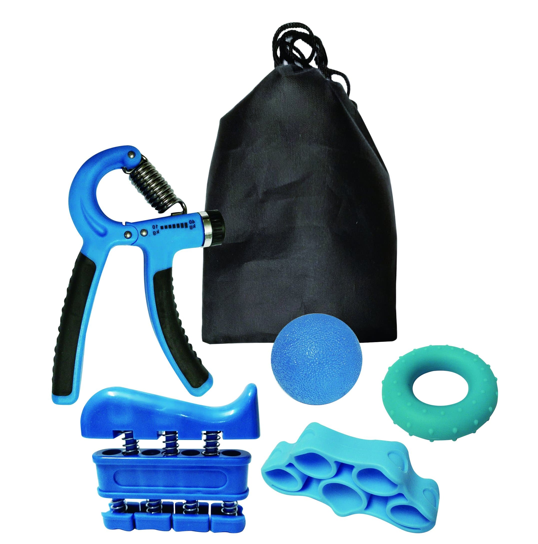 VLFit Hand Grip Strengthener Forearm Grip Workout Kit - 5 Pack, Adjustable Hand Gripper, Finger Exerciser, Finger Stretcher, Exercise Ring & Stress Relief Grip Ball for Athletes and Musicians