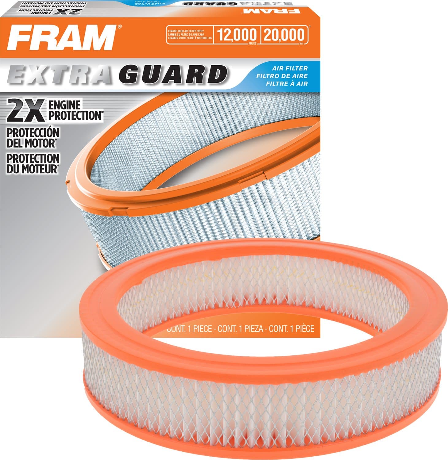 FRAM Extra Guard CA351 Replacement Engine Air Filter for Select Ford, Mercury and Lincoln Models, Provides Up to 12 Months or 12,000 Miles Filter Protection