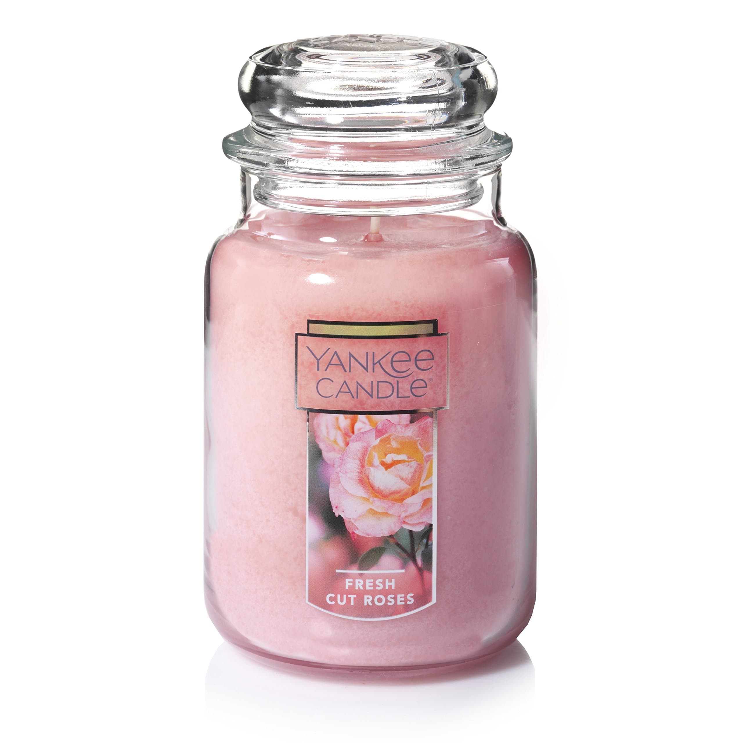 Fresh Cut Roses Scented Premium 22oz Single Wick Candle Over 110 Hours of Long-Lasting Aroma Ideal for Home Decor Gifting and Events Classic Large Jar Pink