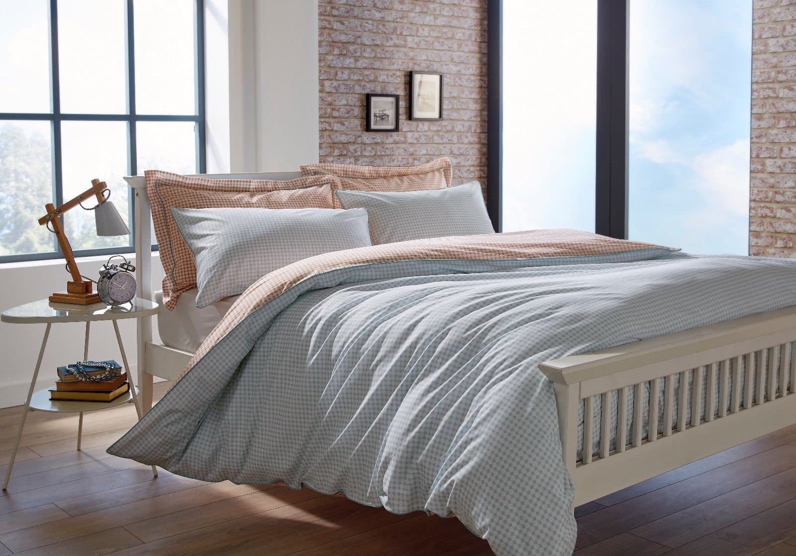 Wallis Young Marrakesh Orange & Blue 100% Cotton with Piping Detail Duvet Set (King Size)