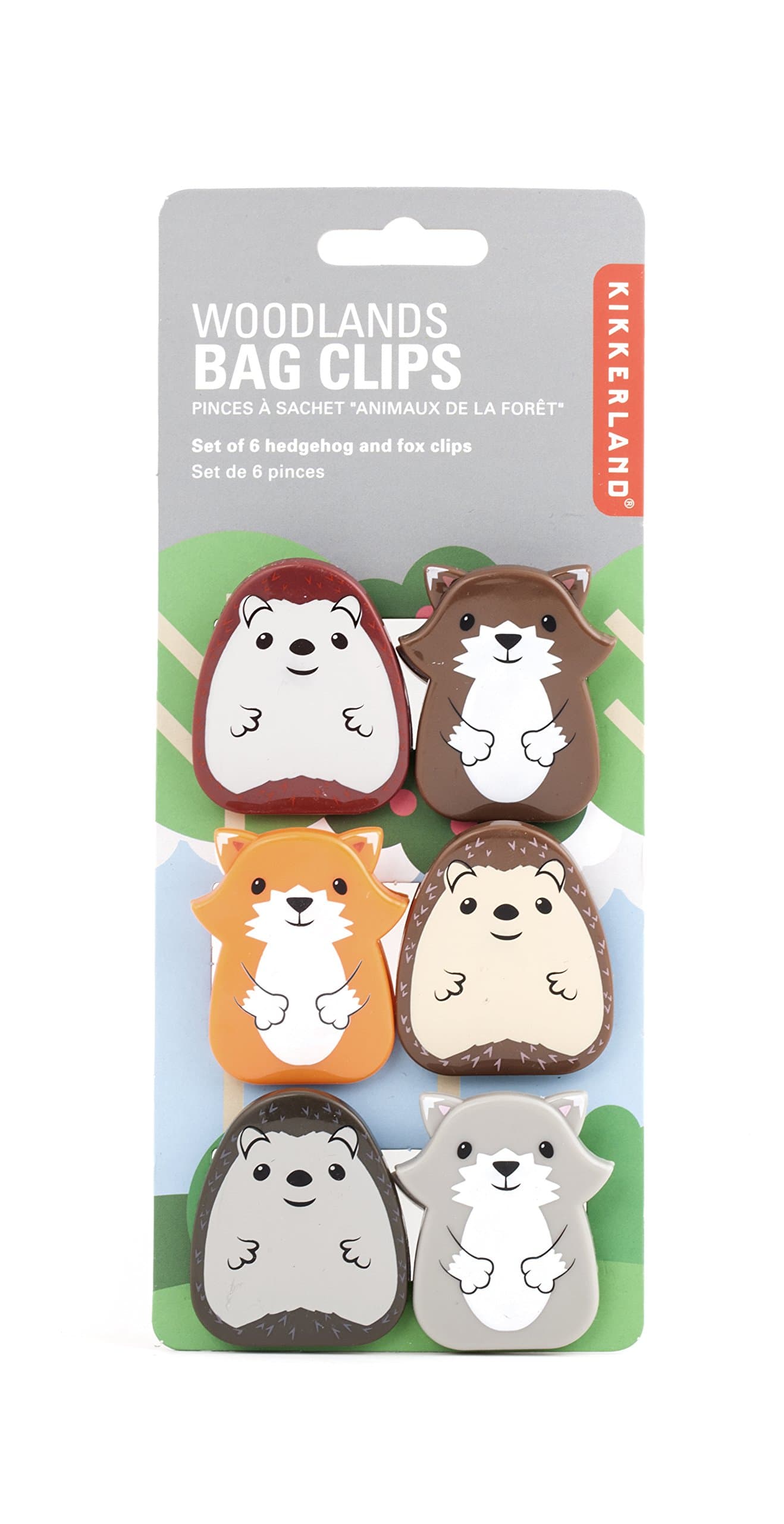 Kikkerland Woodlands Bag Clip, Set of 6