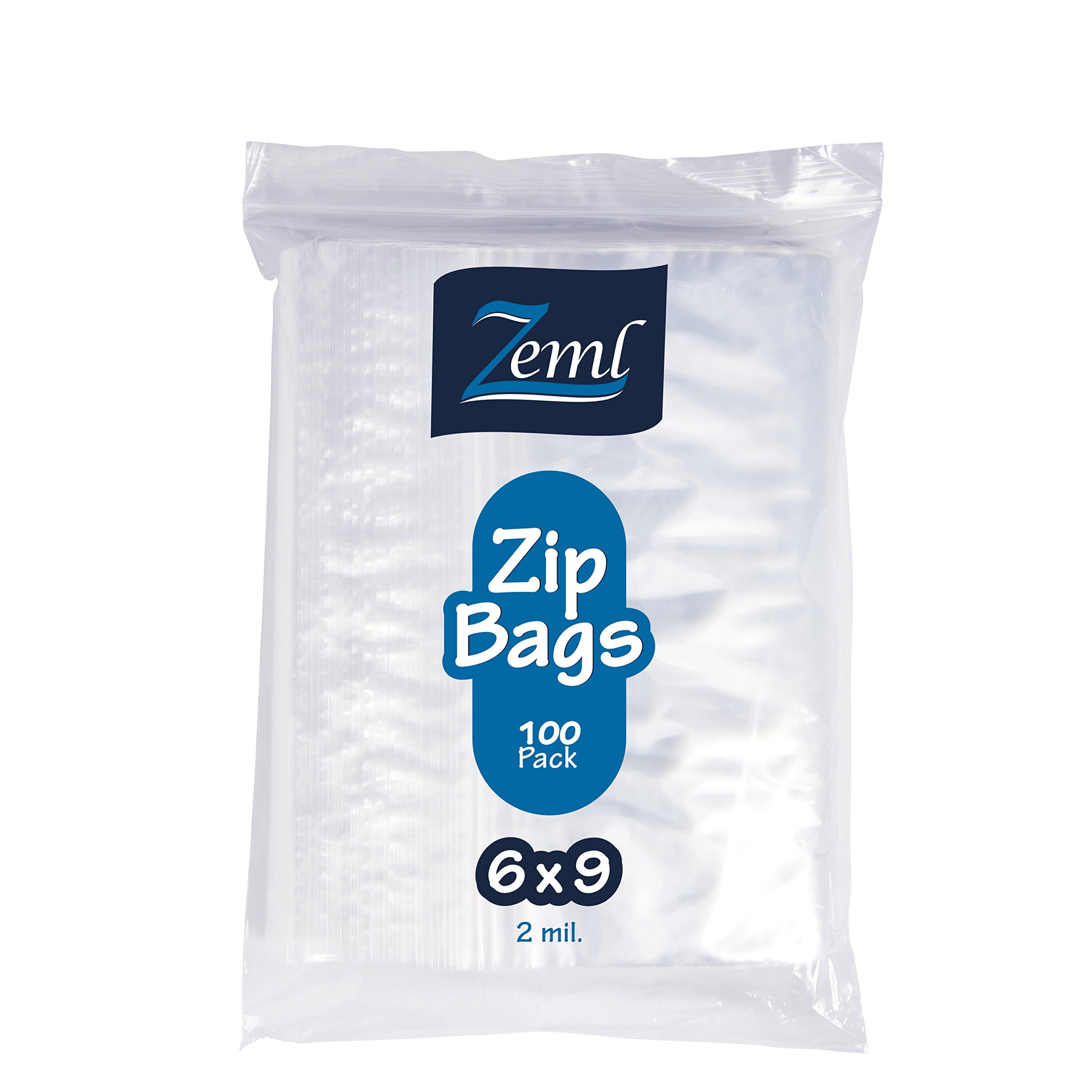 6 x 9 Resealable Plastic Bags, Zip Bags, Clear, 2 Mil, [100 Pack]