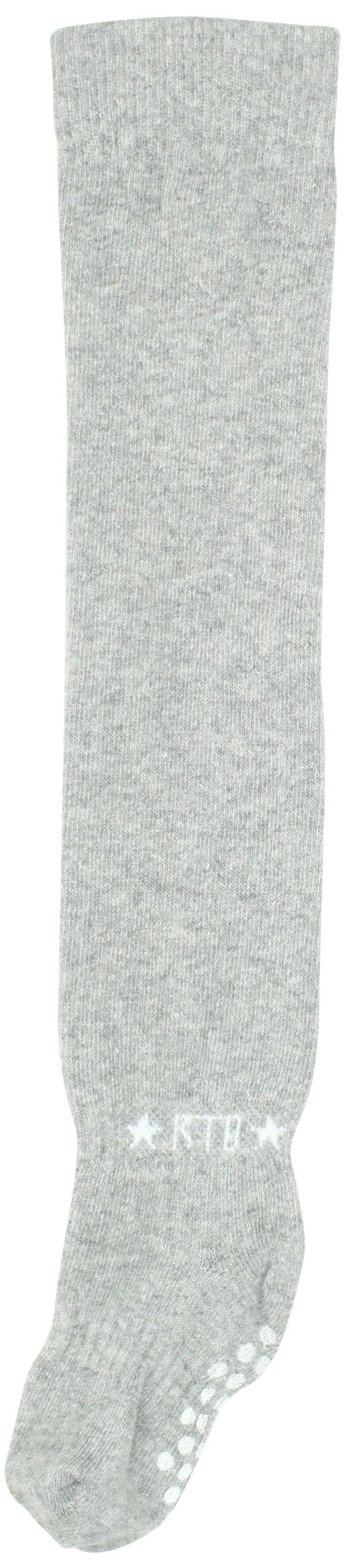 ROCK-A-THIGH Big Girls' Thigh Socks With Ankle Ribbed Panel, Gray, 6-8 Years