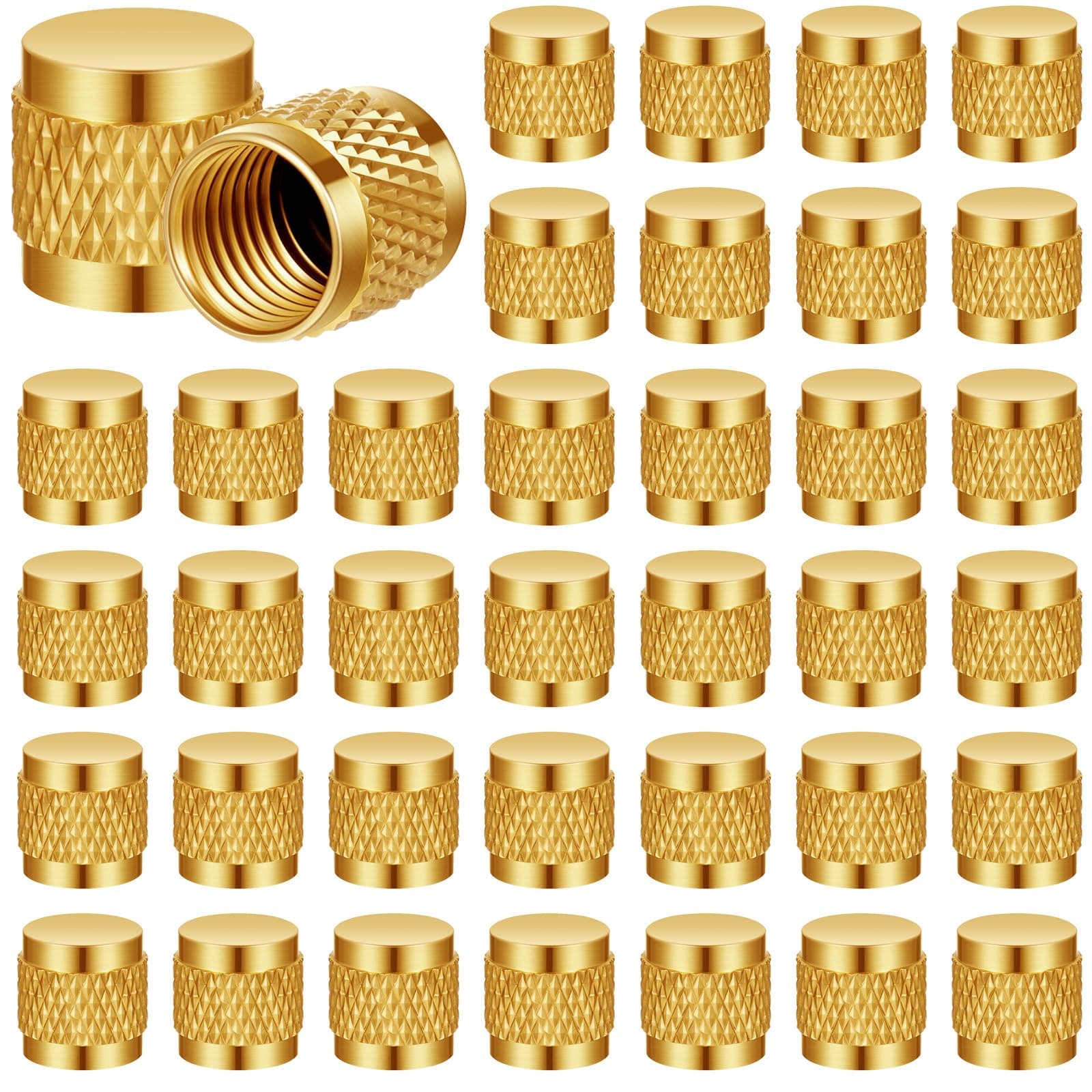 50 Pcs 1/4 Flare Brass Valve Cap HVAC Tool Bulk Round Compression Cap W/Neoprene Pipe O Ring Seal Refrigerant Locking Caps Plumbing Factories Supply