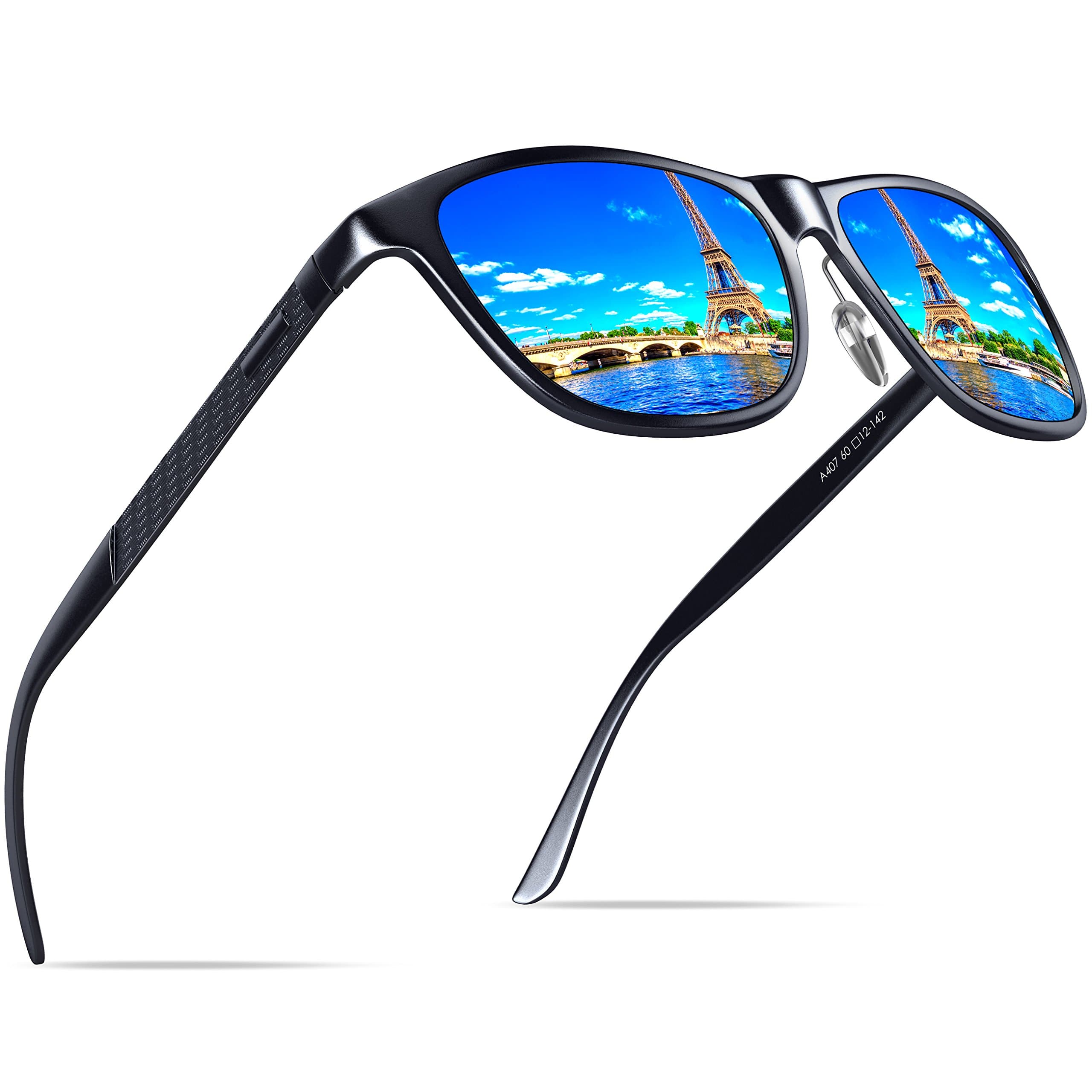 KITHDIA Mens Driving Polarized Wayfarer Sunglasses Al-Mg Metal Frame Ultra Light #407