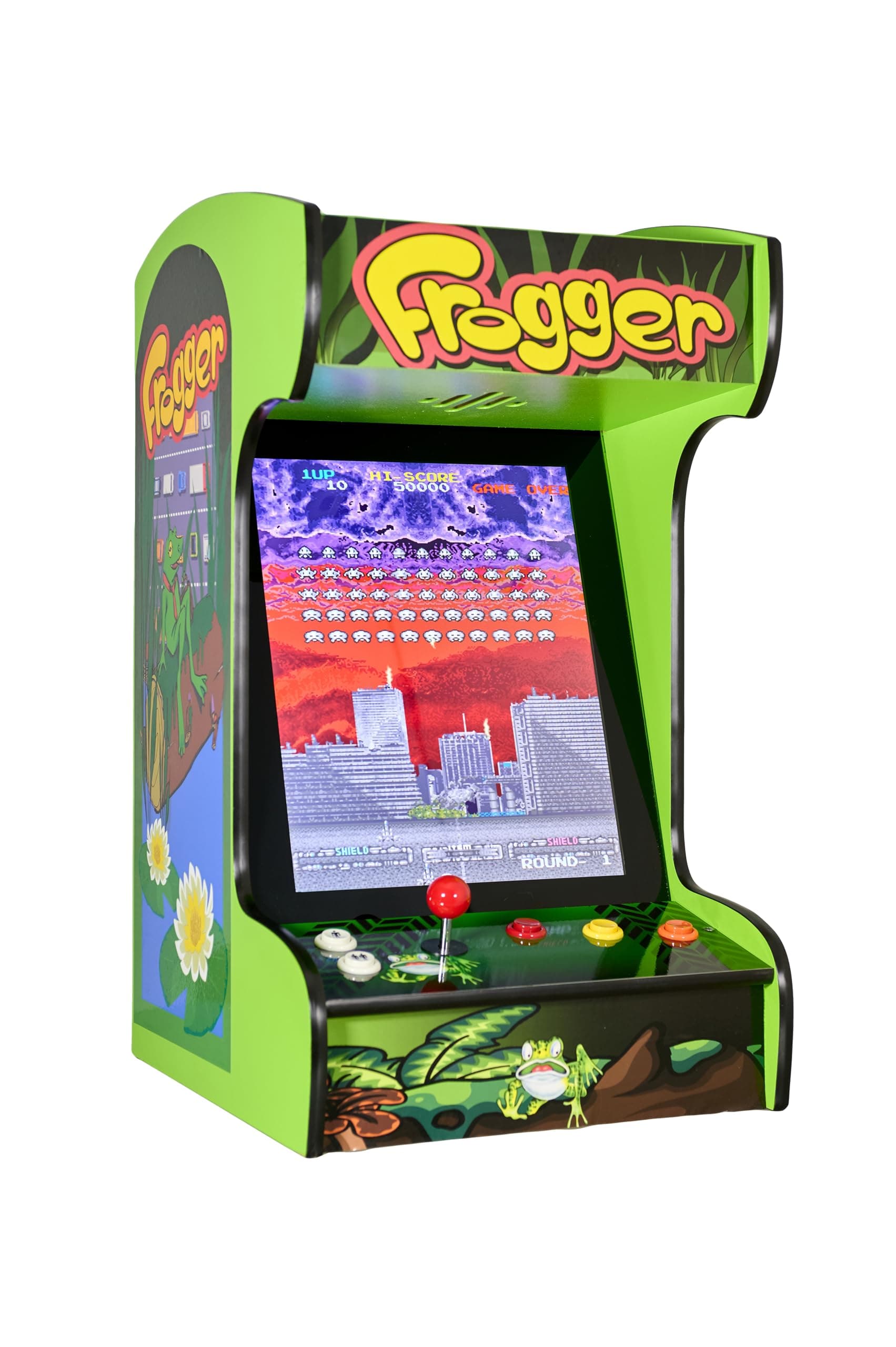 Classic Home Arcade Machine - Tabletop and Bartop - 412 Retro Games - Full Size LCD Screen, Buttons and Joystick (Green)