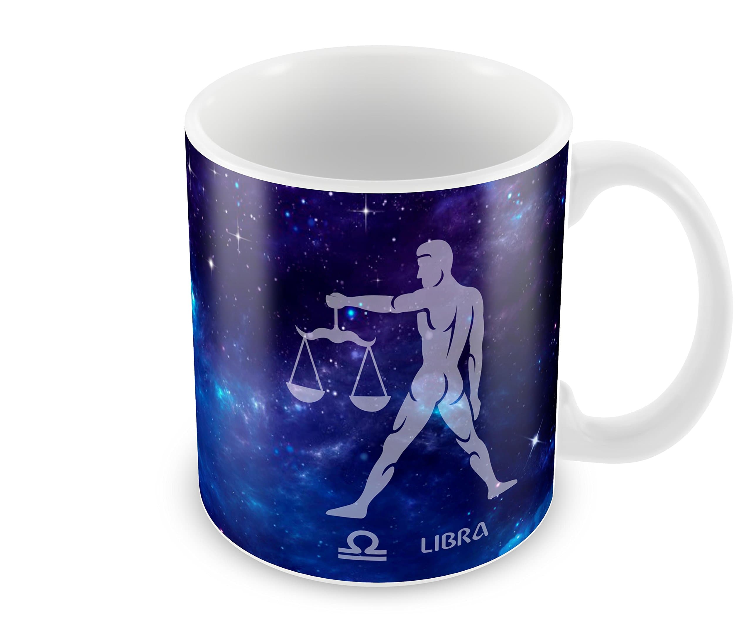 Posterboy Ceramic Libra Zodiac Sign Round Coffee Mug (7.62 Cm X 9 Cm, Multicolor)