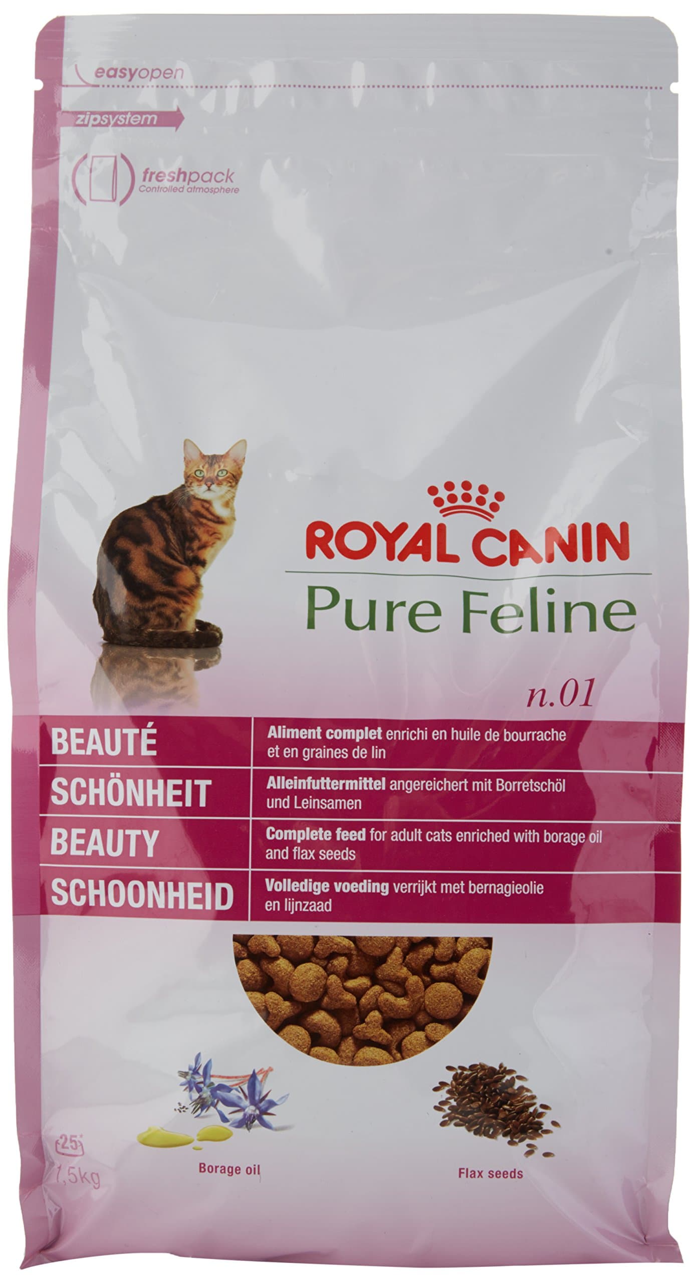 Royal Canin Cat Food Pure No 1 Beauty Dry Mix, 1.5 kg
