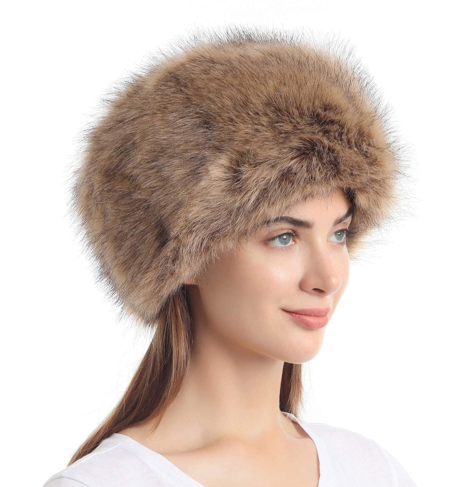 Women's Winter Faux Fur Cossak Russian Style Hat Warm Cap