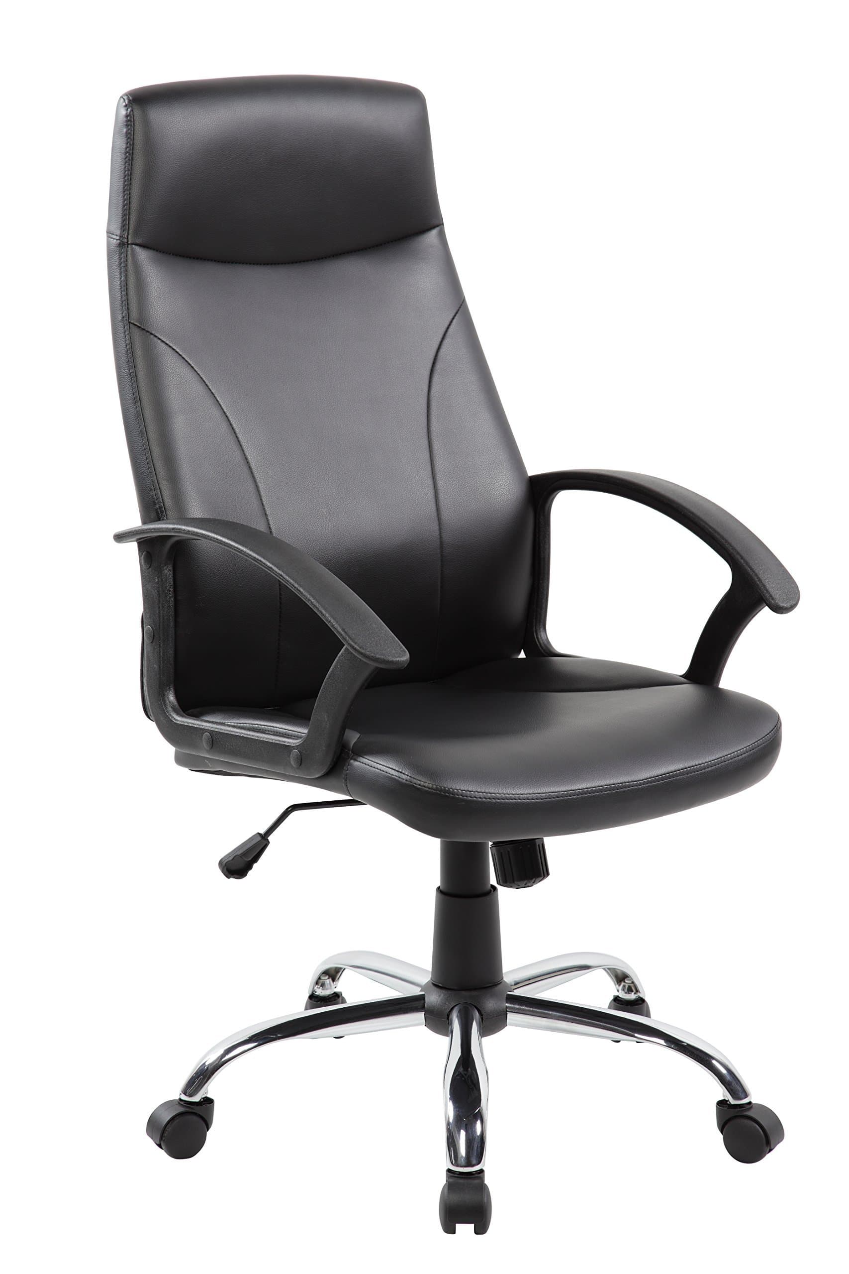 Anji Modern Furniture High Back Executive Pu Leather Computer Office Desk Chair with Arms and Headrest, Black