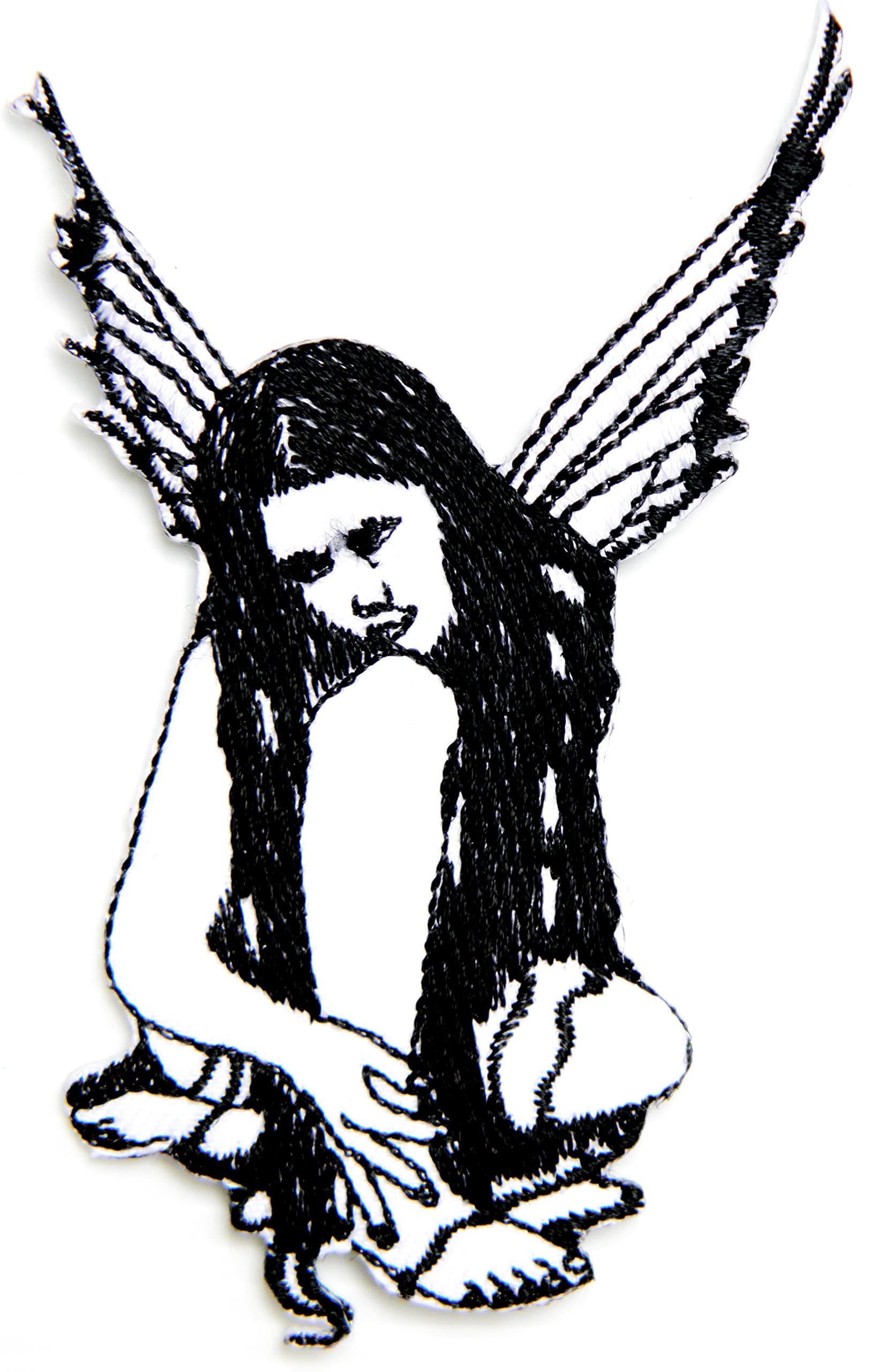 Sad Angel Fairy Lady Wings Rider Logo Biker Tatoo Jacket T shirt Patch Sew Iron on Embroidered Badge Sign Custom Gift
