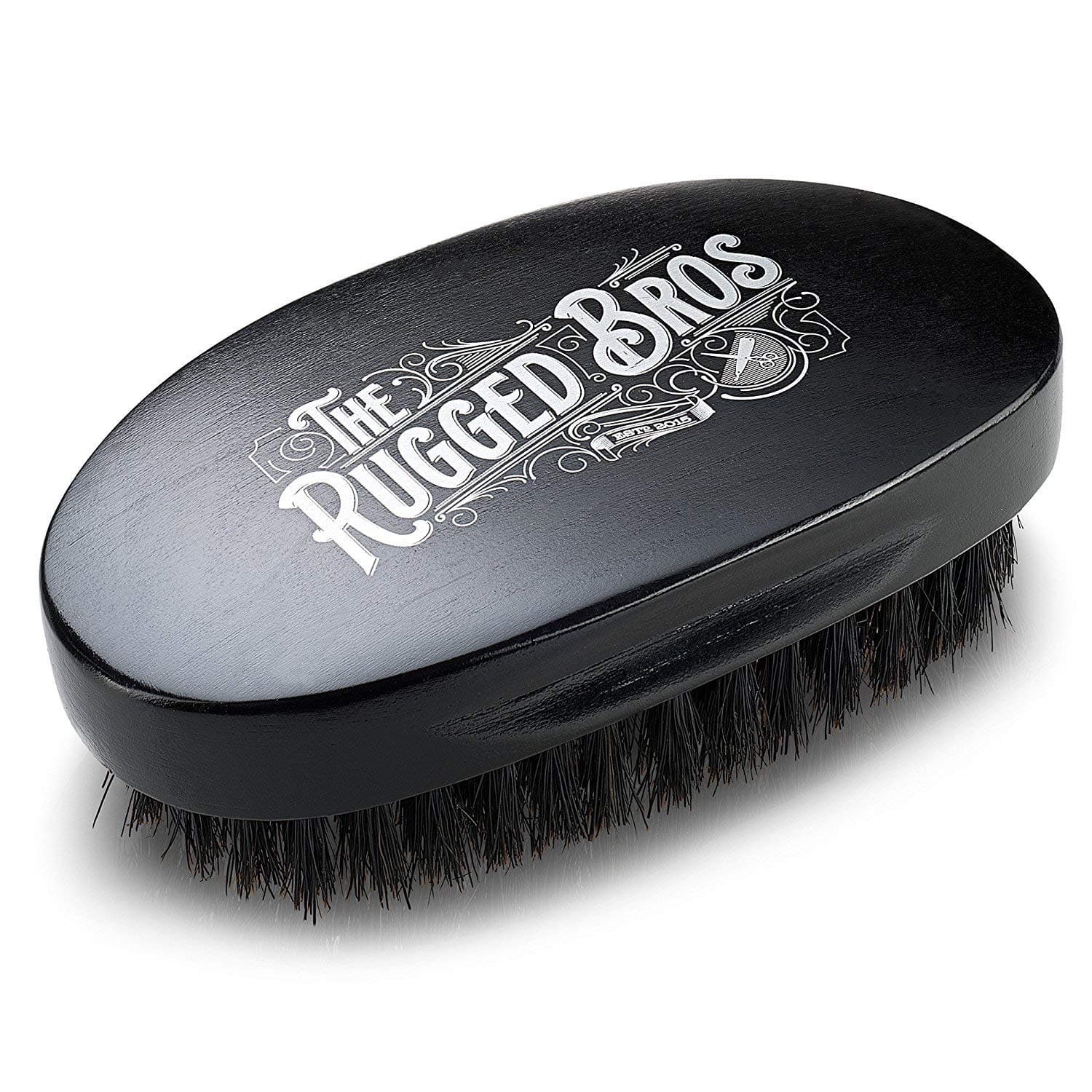 The Rugged Bros Natural Beard Brush for Men | Grooming, Wooden Handle Hair Brush for Men's Beards, 100% Boar Bristles, Promotes Growth While Grooming Beards and Mustache - Home or Travel