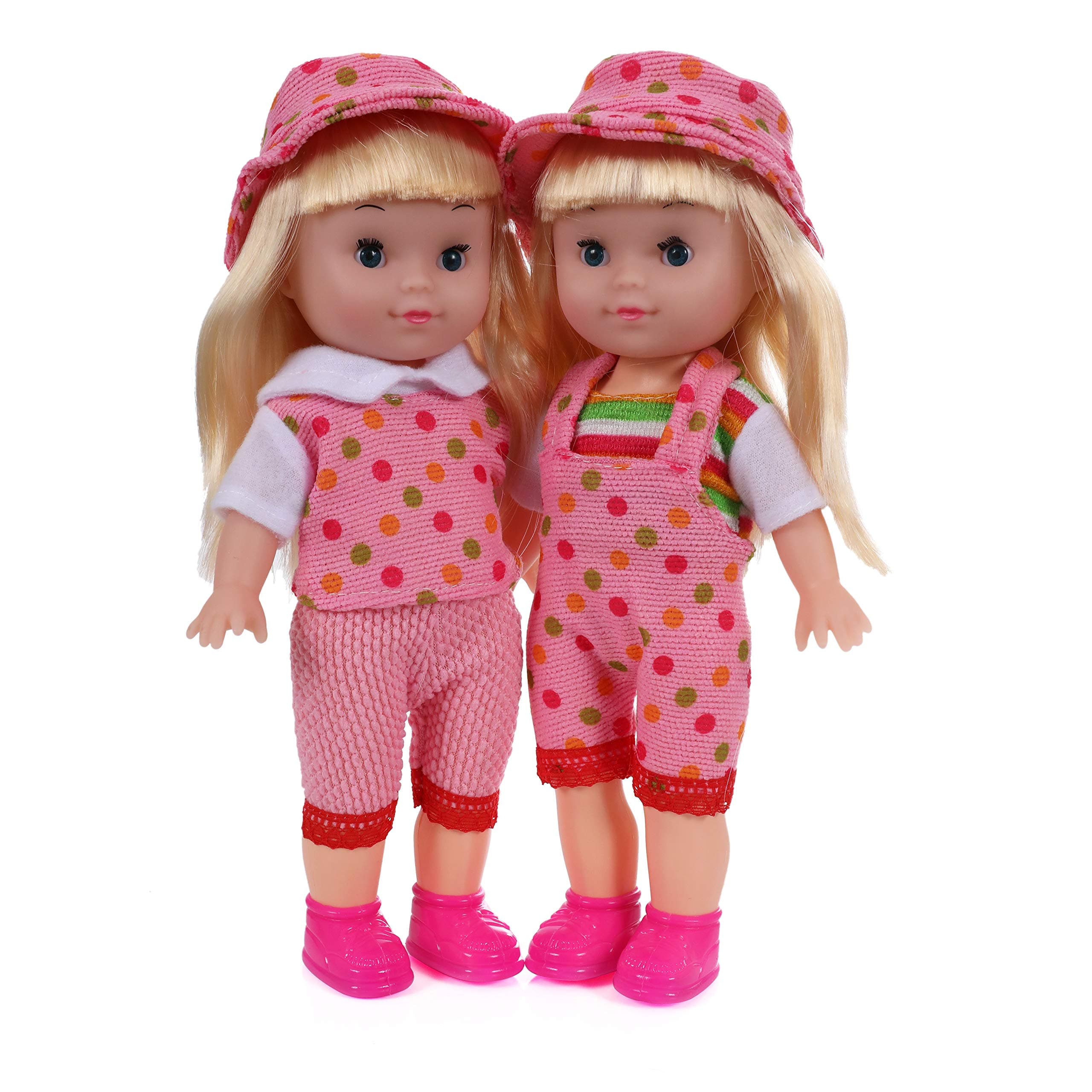 Mommy & Me Doll Collection Jessie and Bessie Lovable Twin Dolls with Vinyl Body, 10"
