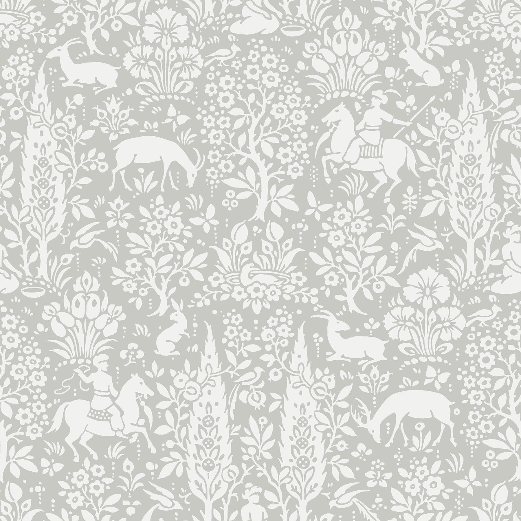 Crown Wallcoverings Woodland Wallpaper Grey M1168 Full Roll