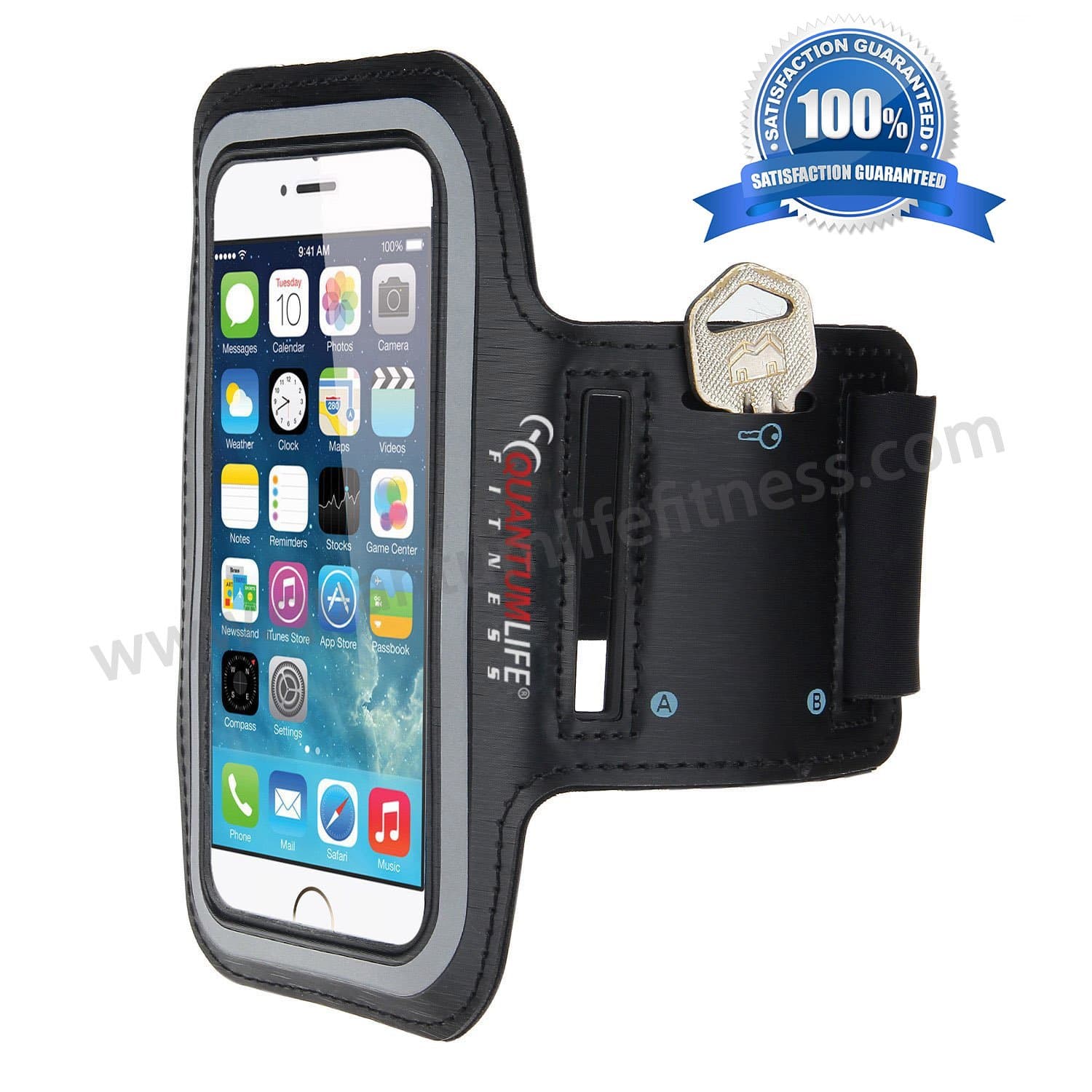 Sports Exercise Armband iPhone 6, Sweatproof Arm band. Hi-Visibility, Phone Protector, Screen Protector, Water Resistant, Adjustable Armband.