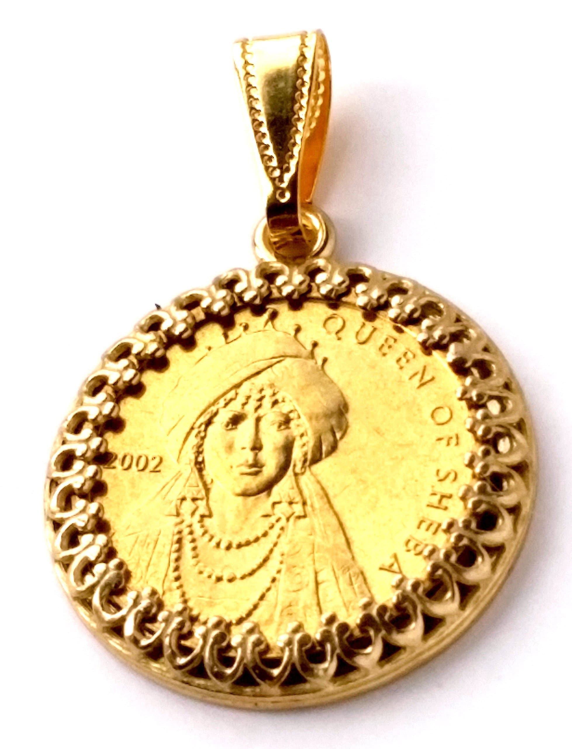 Queen of Sheba Gold Color Africa Coin Jewelry,Necklace,African Charms African Jewelry Necklace