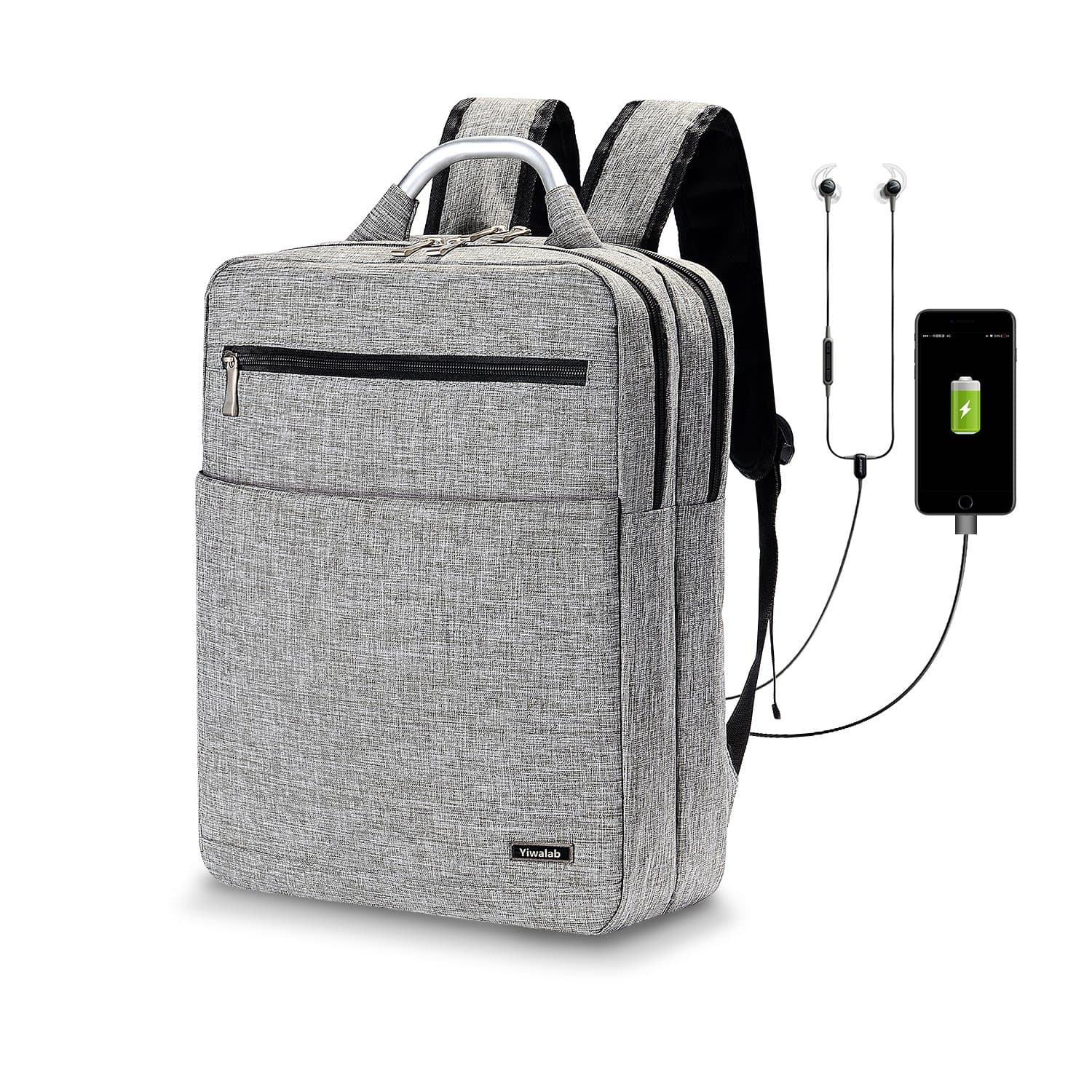 Laptop Backpacks with USB Charging Audio Port for College Student Business Men and Women Slim Lightweight Computer Bag Fits Up to 16.5Inch Notebook