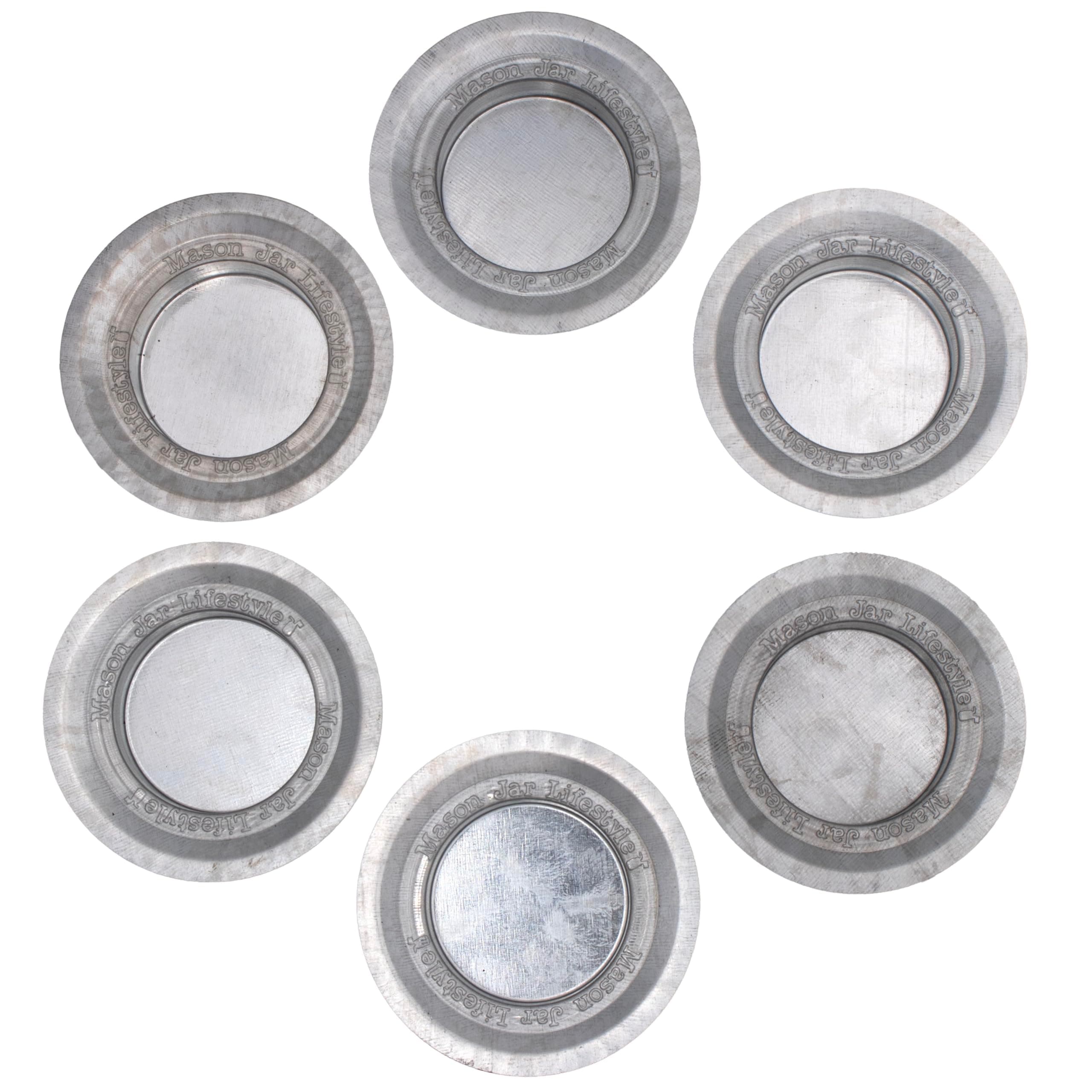 Tea Light Candle Holder Metal Lid Inserts by Mason Jar Lifestyle (6 Pack, Regular Mouth)