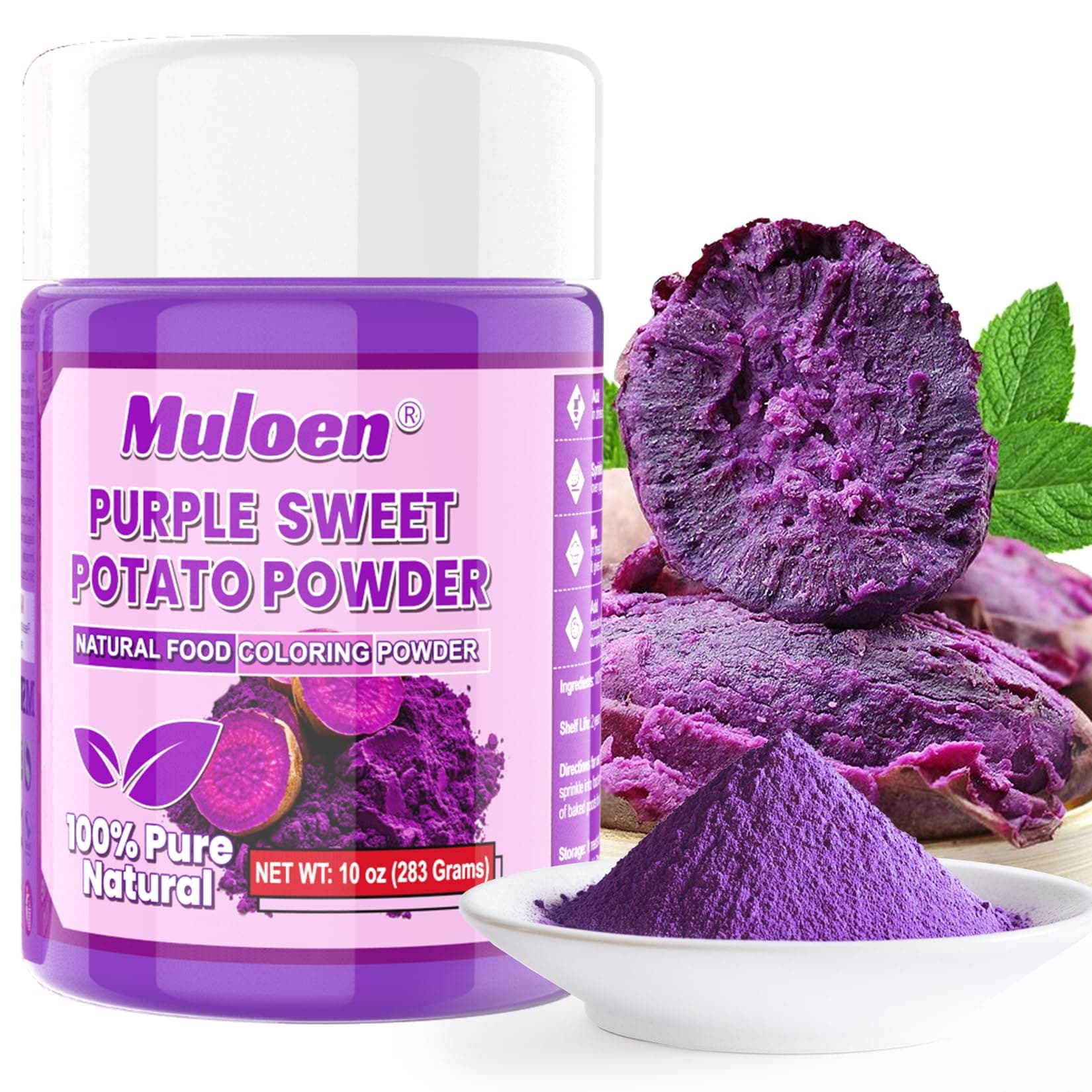 Purple Sweet Potato Powder - 10 Oz Ube Powder for Baking, Natural Food Coloring, No Gluten, No Fillers, Ube Extract for Latte, Smoothies