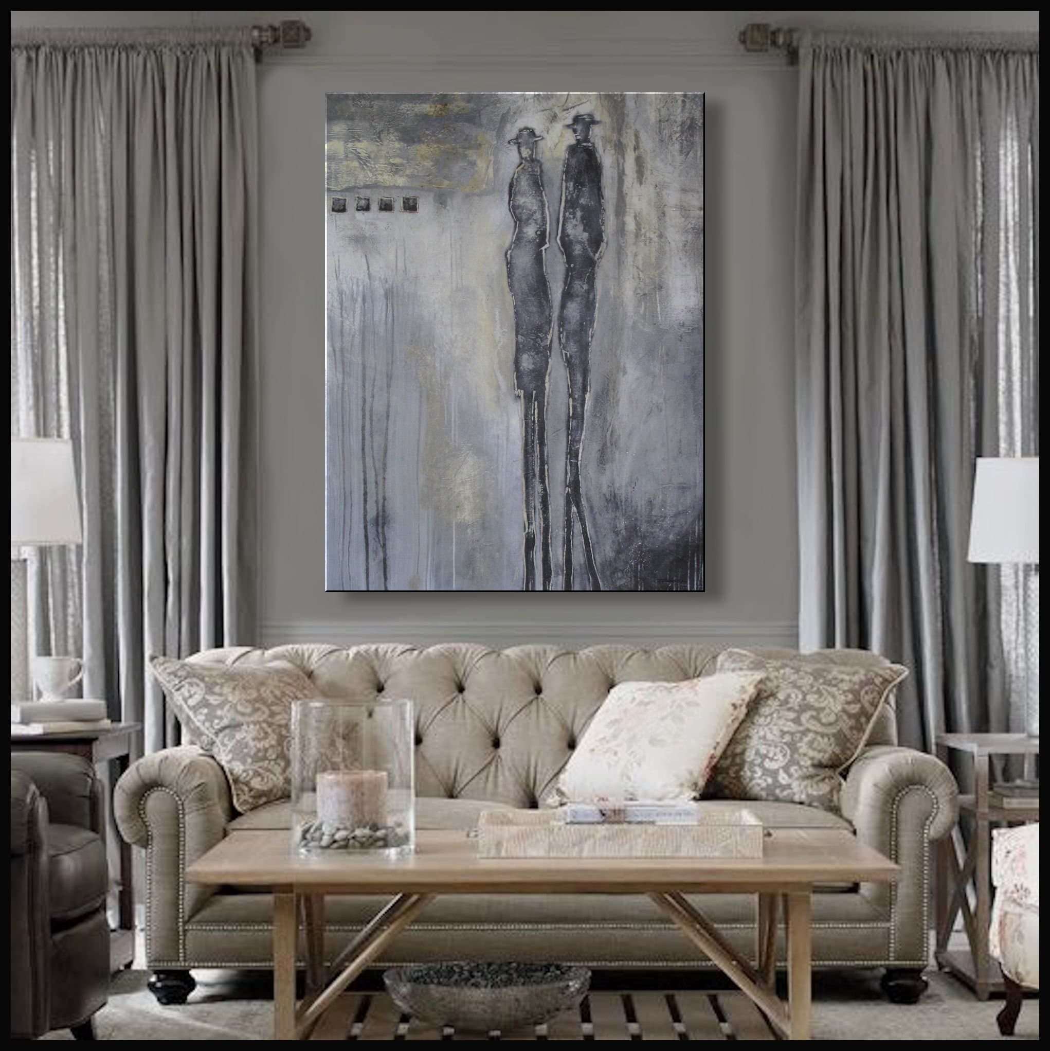 ELOISE WORLD STUDIO - Abstract Canvas Painting Limited Edition Giclee Textured Wall Art Framed 48in. x 36in. x 1.5in. Oil Painting