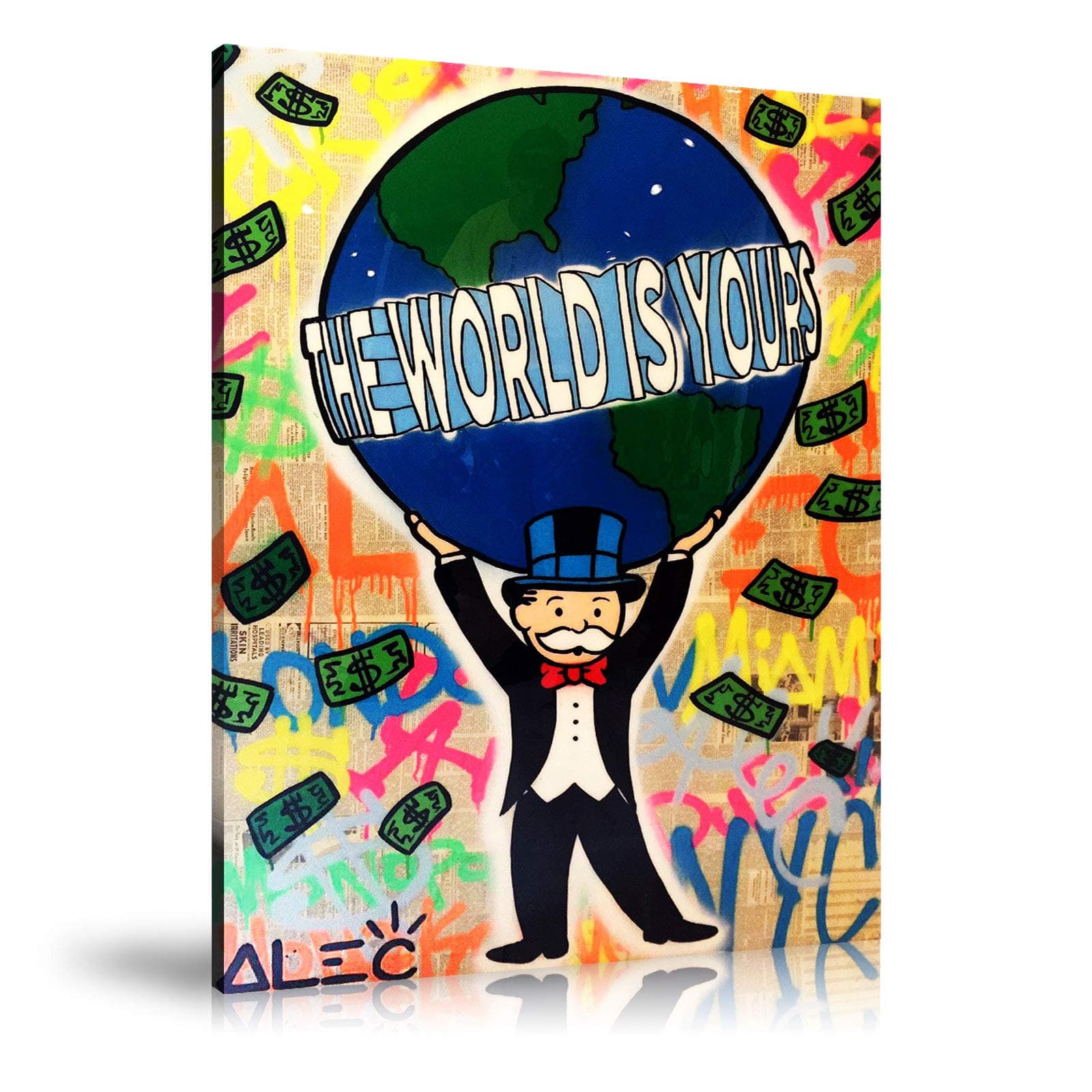 ALEC Monopoly HD Printed Oil Paintings Home Wall Decor Art On Canvas The World is Yours 24x32inch Unframed