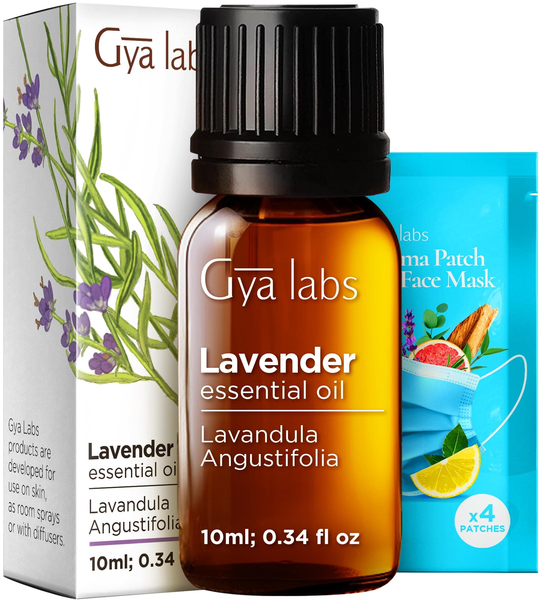 Gya Labs Pure Lavender Oil Essential Oil for Diffuser- 100% Natural Therapeutic Grade Lavender Oil Essential Oils for Skin - Lavender Essential Oil for Hair Growth, lavender massage oil (10 ml)