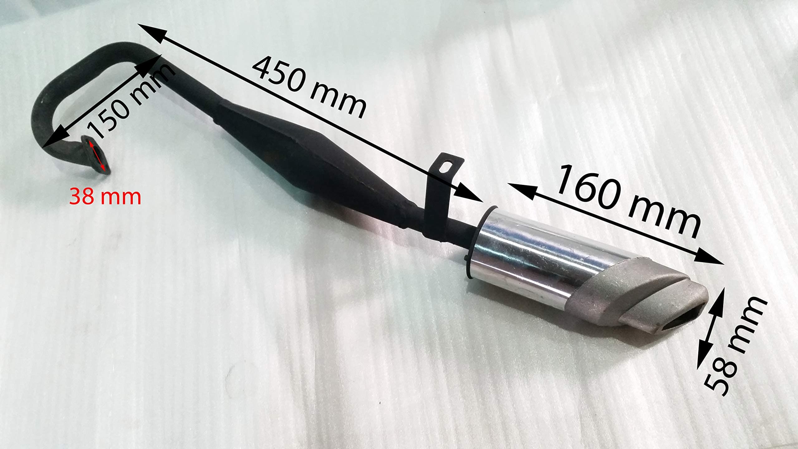 EX002 49CC 2 STROKE MINI MOTO EXHAUST MUFFLER MINIMOTO WITH FIXING BOLTS