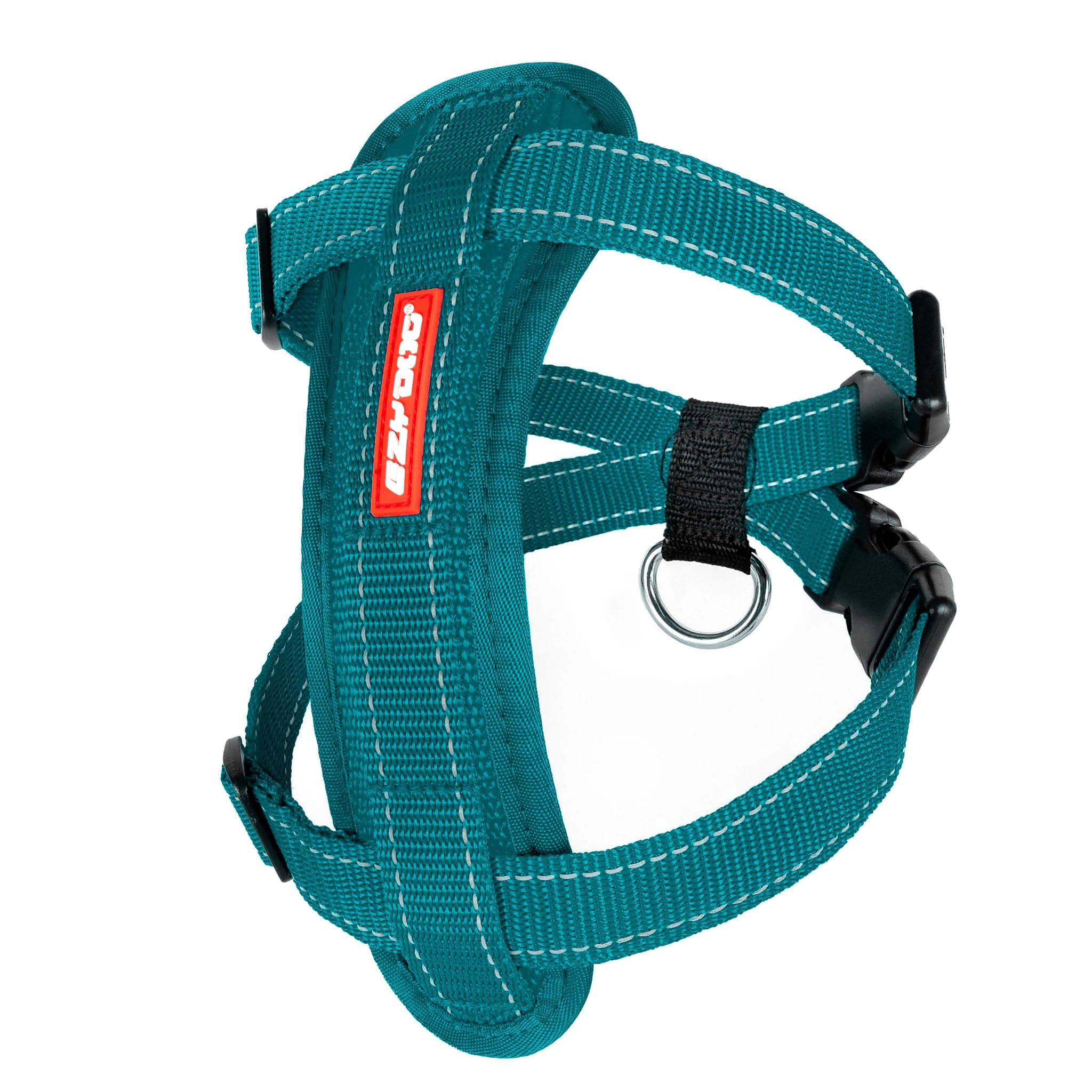 EzyDog Chest Plate No Pull Dog Harness – Escape Proof Harness with Reflective Stitching and Comfort Padding for Easy Walks, Training & Control - Car Restraint Included (X-Small, Teal)