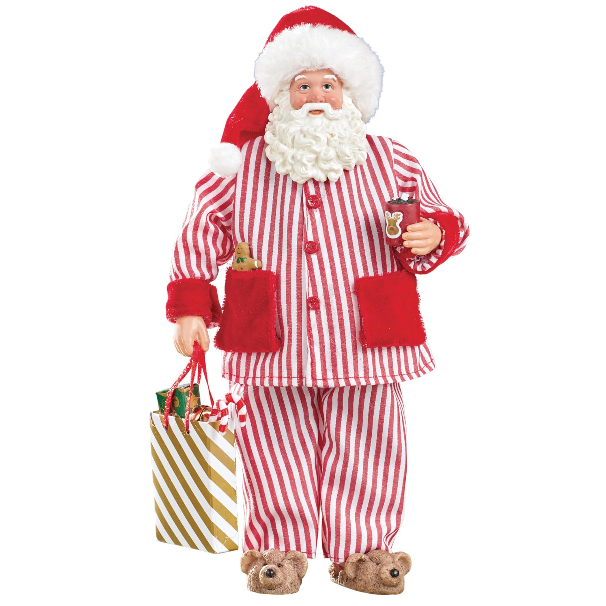 Collections Etc Pajama Party Santa Collectible Christmas Figurine