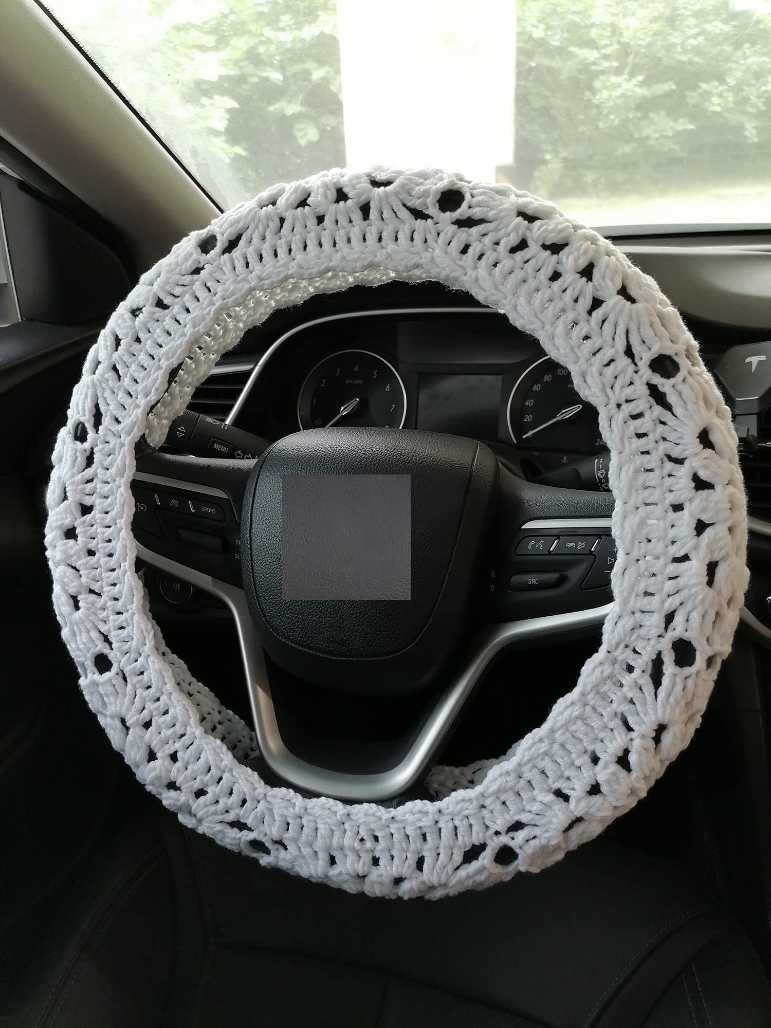 YDM Flower Steering Wheel Cover, Steering Wheel Cover,Best Car Accessories,Women Car Accessories,Crochet Car Accessories (A Wheel Cover)