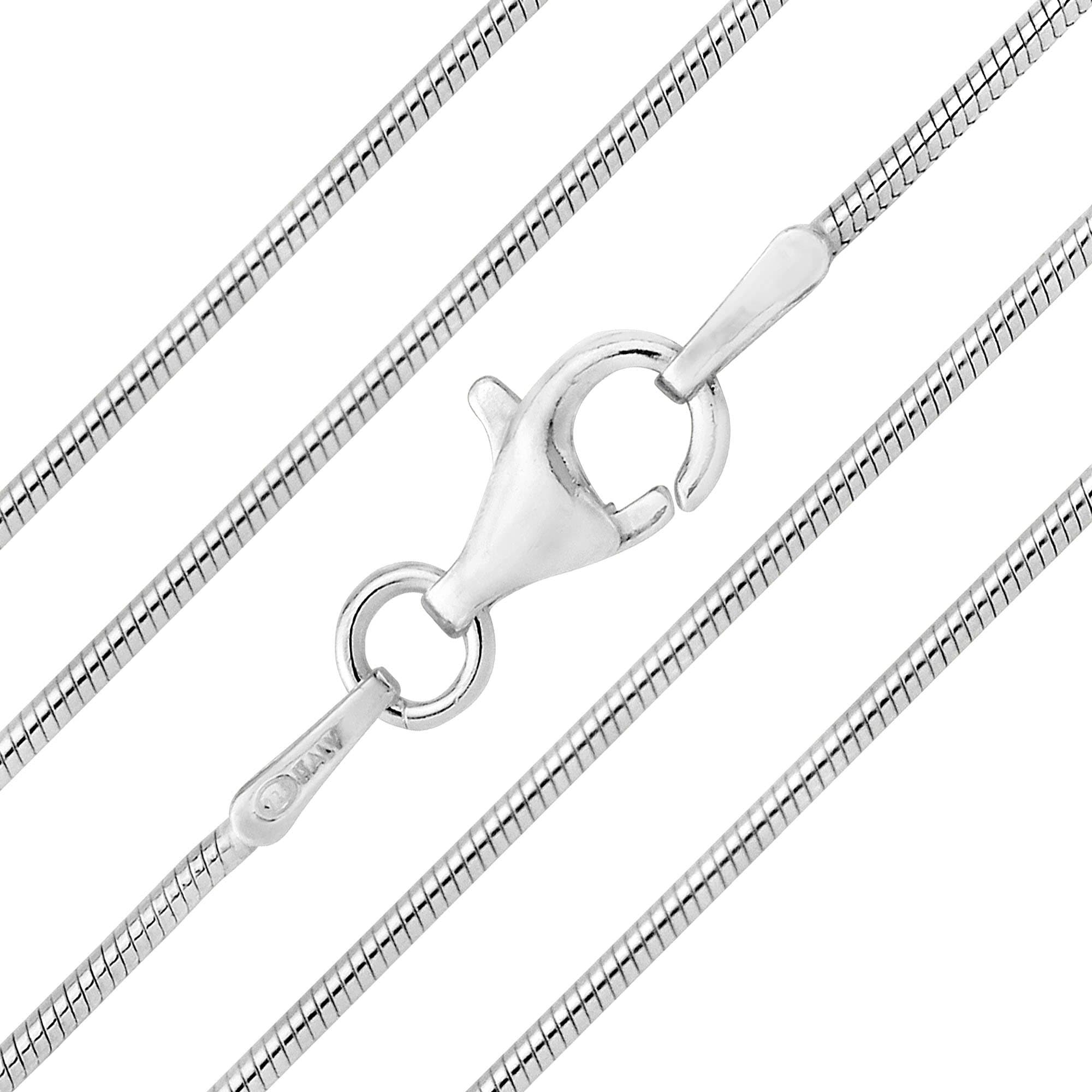 The Chain Company - Sterling Silver 14" 16" 18" 20" Inch 1mm Thick Italian Snake Chain Necklace